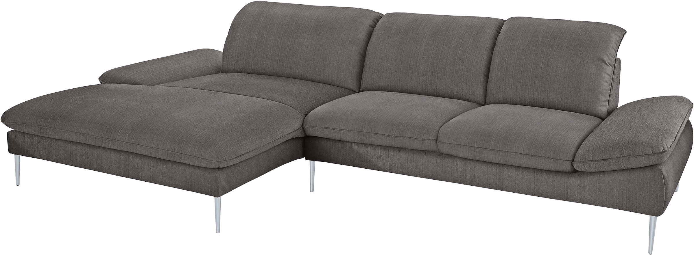 W.SCHILLIG Ecksofa »enjoy&MORE, Designsofa, bequem, zeitlos und elegant, L-Form«, mit Sitztiefenverstellung, Füße silber matt, Breite 340 cm