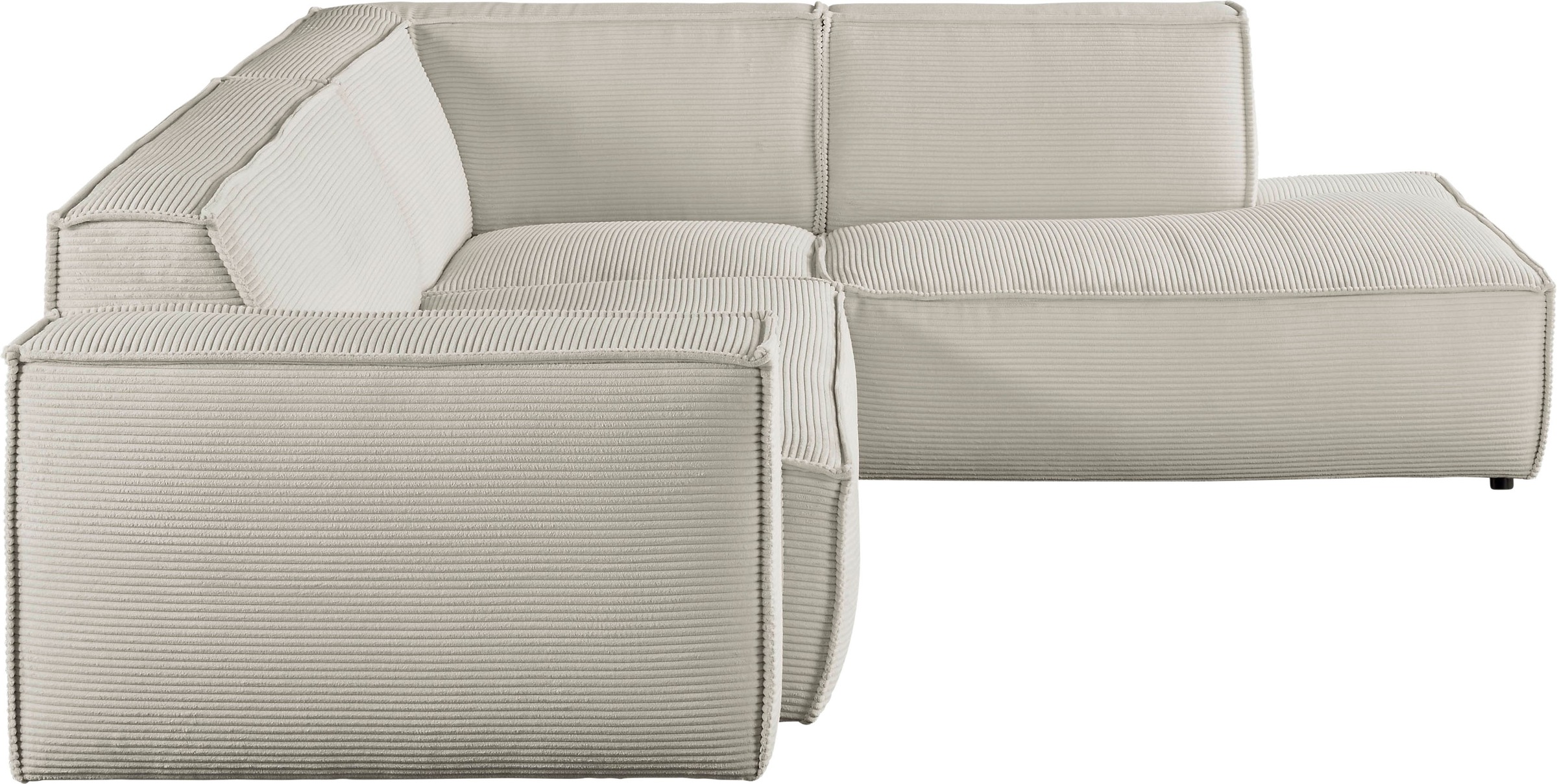 3C Candy Ecksofa »Matteo in elegant, kubischer Formensprache, bequem, L-Form«, mit auffälliger Kedernaht, Cord-Bezug, Lounge-Charakter
