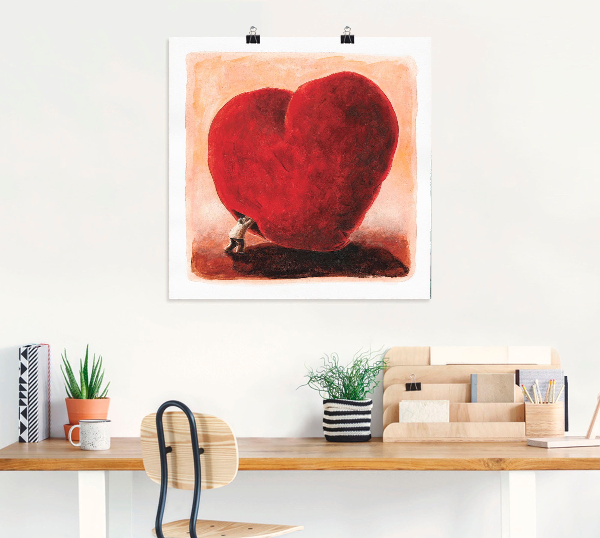 Artland Wandbild »Weiches Herz«, Herzen, (1 St.), in vielen Größen & Produktarten -Leinwandbild, Poster, Wandaufkleber / Wandtattoo auch für Badezimmer geeignet
