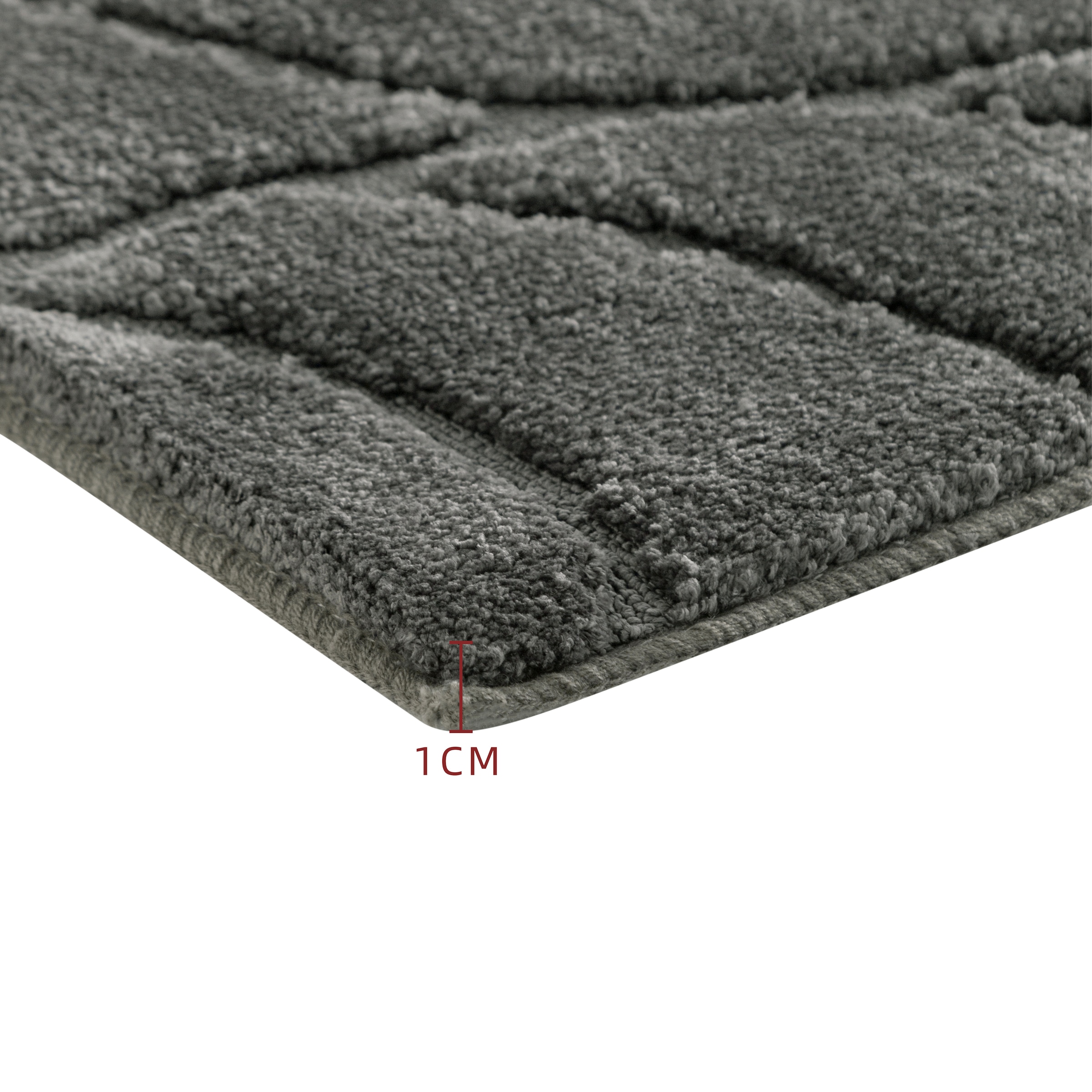 my home Badematte »Epense, Badvorleger, Badezimmer Teppich, Duschvorleger«, rutschhemmend beschichtet, fußbodenheizungsgeeignet-schnell trocknend, Badteppich, Uni Farben, Blätter, Blattstruktur, Hoch-Tief Effekt