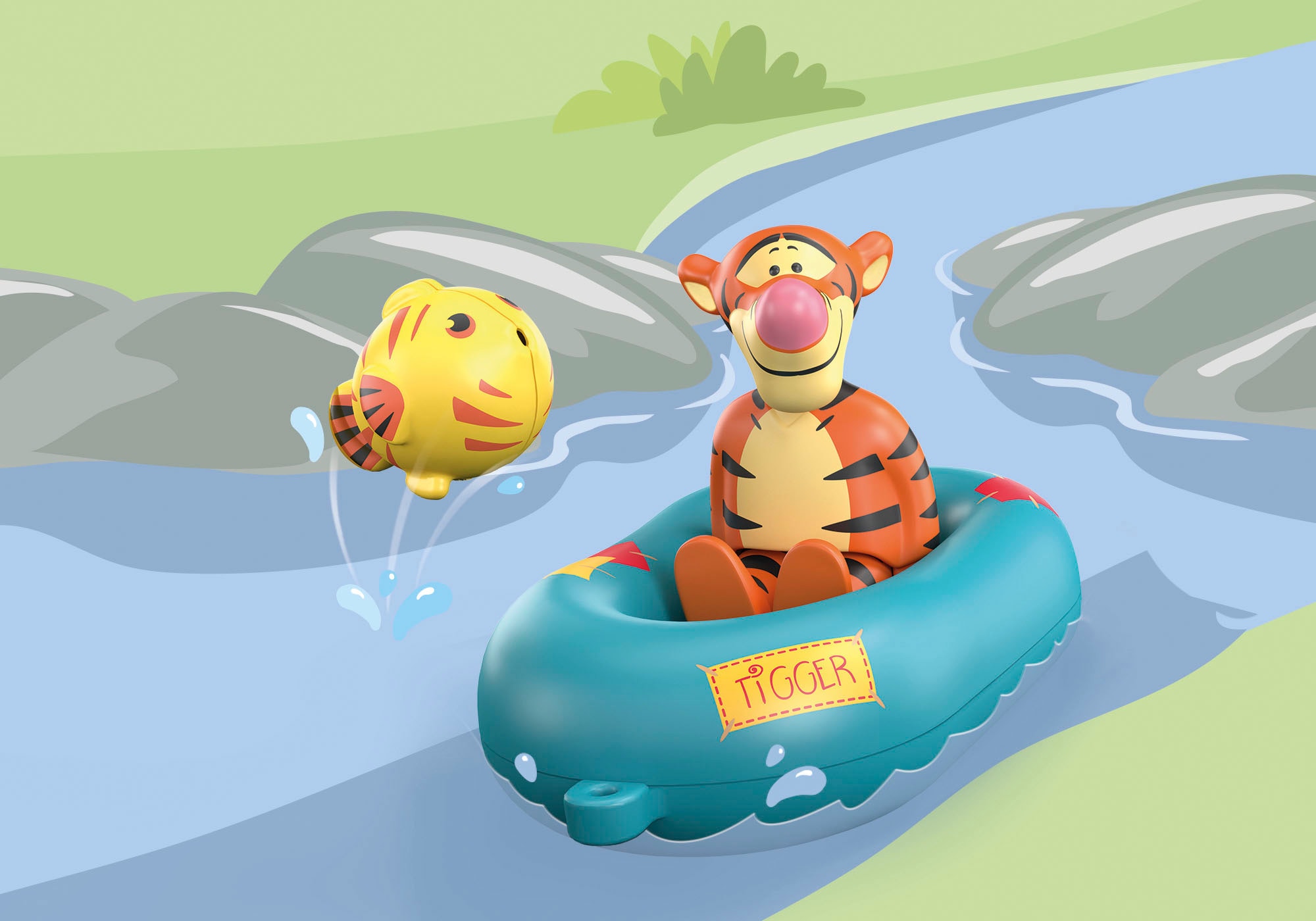 Playmobil® Konstruktions-Spielset »1.2.3 & Disney: Tiggers Schlauchbootfahrt (71414)«, (3 St.), Disney & Winnie the Pooh, Aqua; Made in Europe