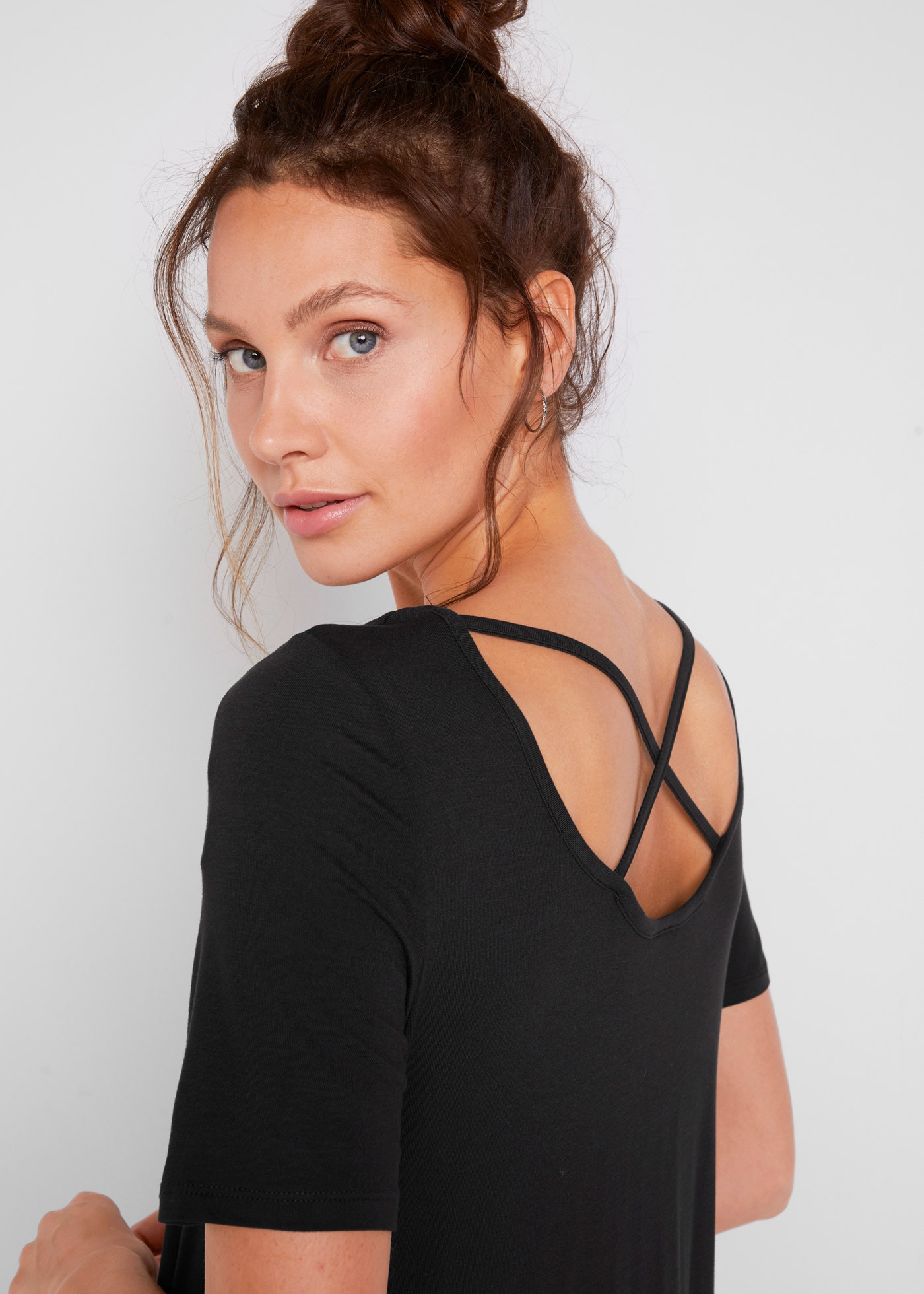 bonprix Longshirt »Zipfel Longshirt, kurzarm« Zipfel Longshirt, kurzarm