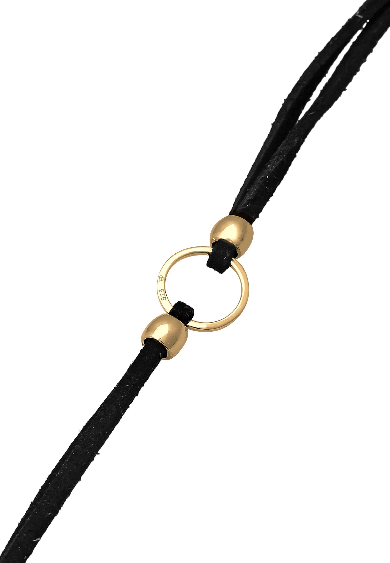 Elli Choker »Halskette Halsband schwarz Choker mit Kreis 925 Silber«