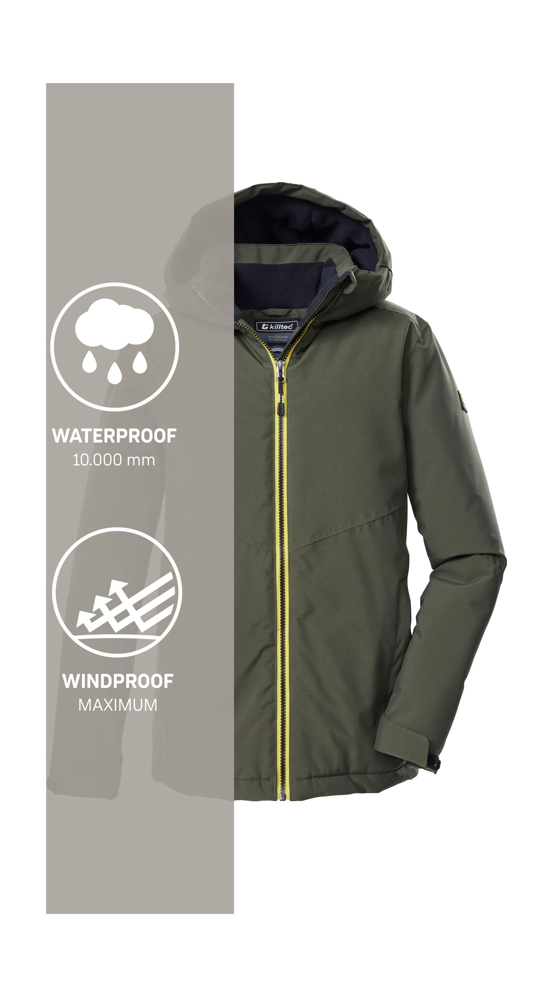 Killtec Funktionsjacke »KOW 221 BYS JCKT«, Wind- und wasserdichte Kinderjacke mit verstellbarer Kapuze