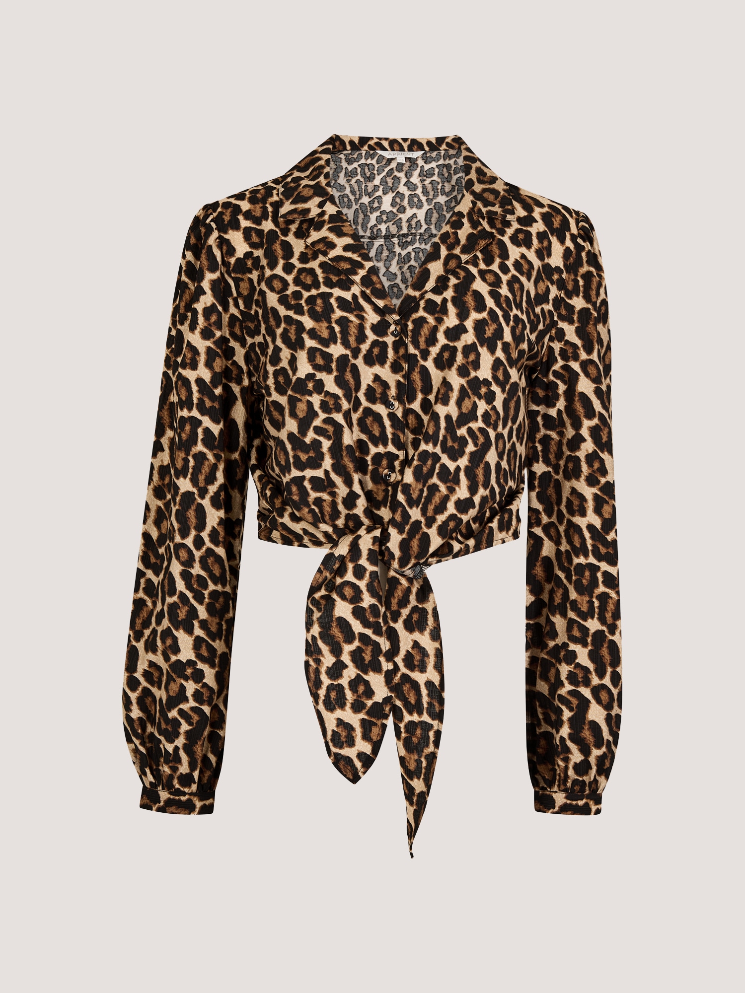 Apricot Shirtbluse »Bluse« mit Leopardenmuster und Bindeband vorne
