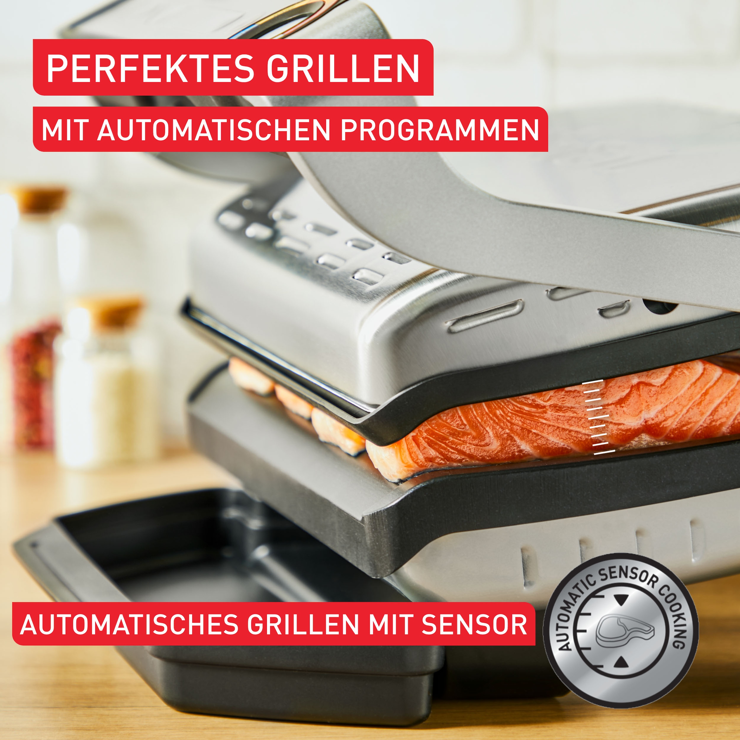 Tefal Backblech »XA7288 OptiGrill«, Aluminium, (Set), Plancha-Platten, für empfindliche Zutaten, antihaftb. Alu-Druckguss