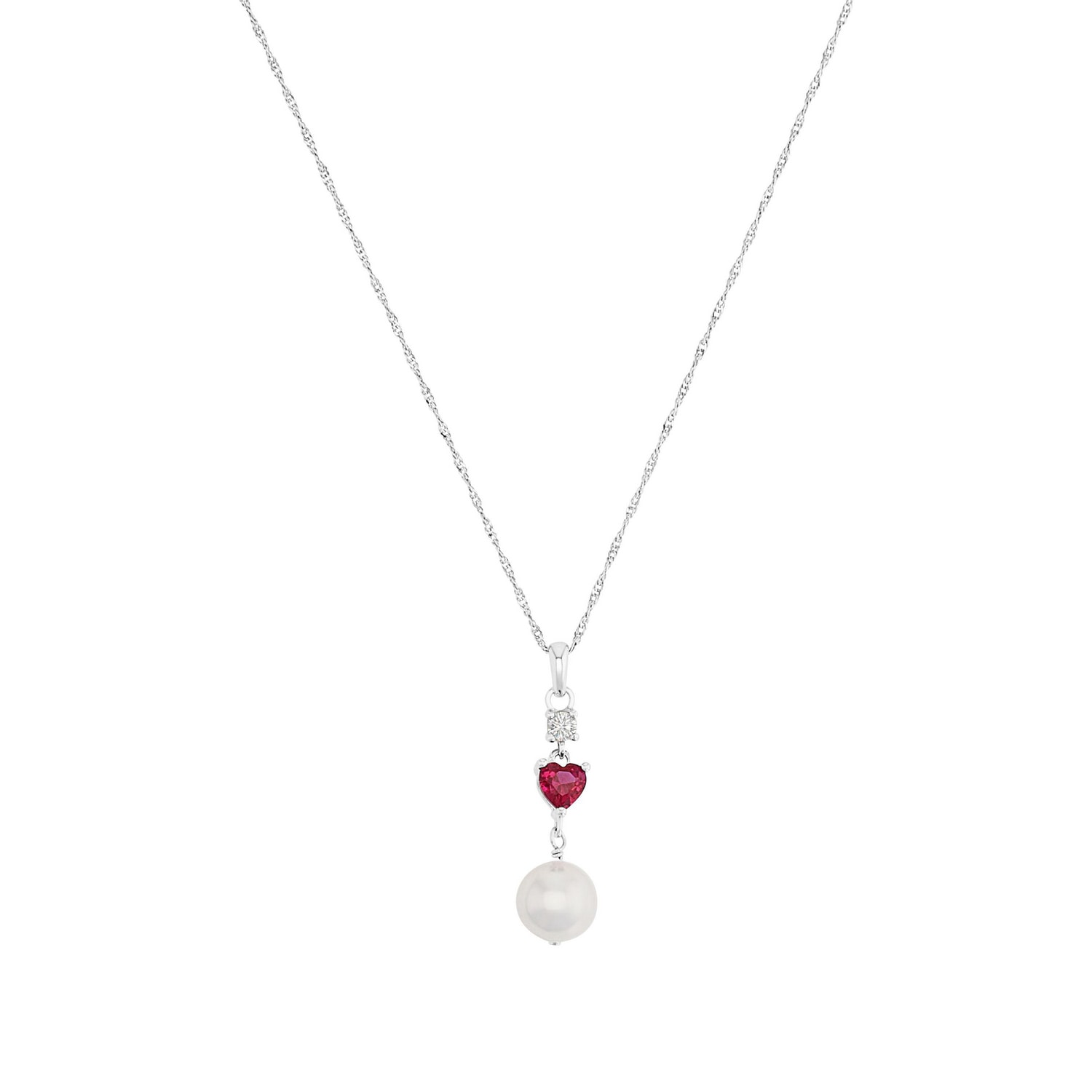Amor Kette mit Anhänger »Schmuck Geschenk, Herz Perle« mit Zirkonia (synth.) - mit Muschelkernperle