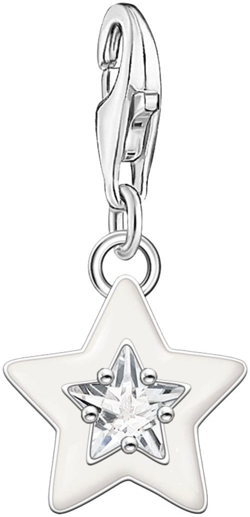THOMAS SABO Charm Stern »mit Steinen und Kaltemaille« mit Glas-Keramik Stein oder Zirkonia (synth.)