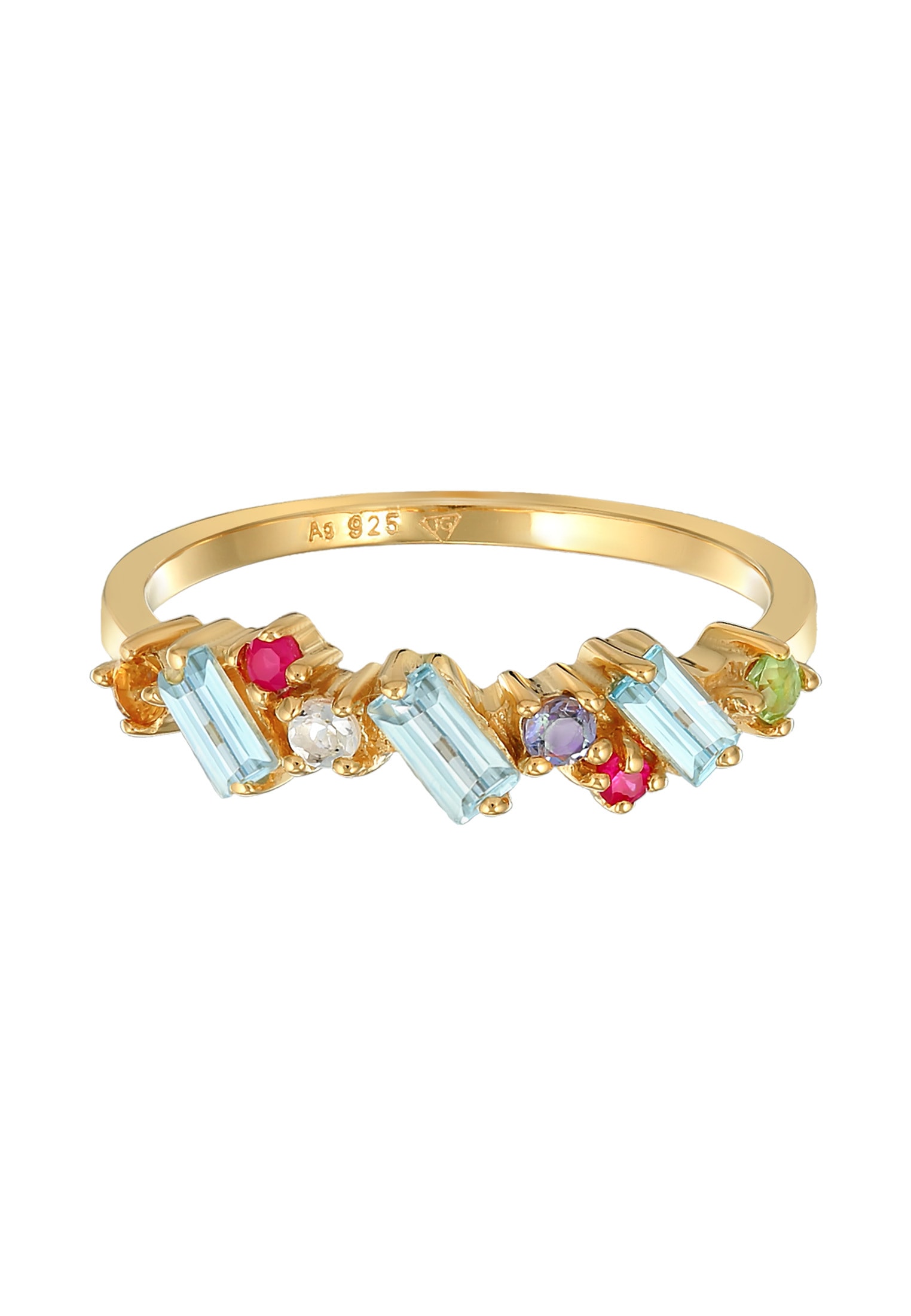 Elli Premium Silberring »Ring Peridot Topas Mondstein Glamour 925 Silber«