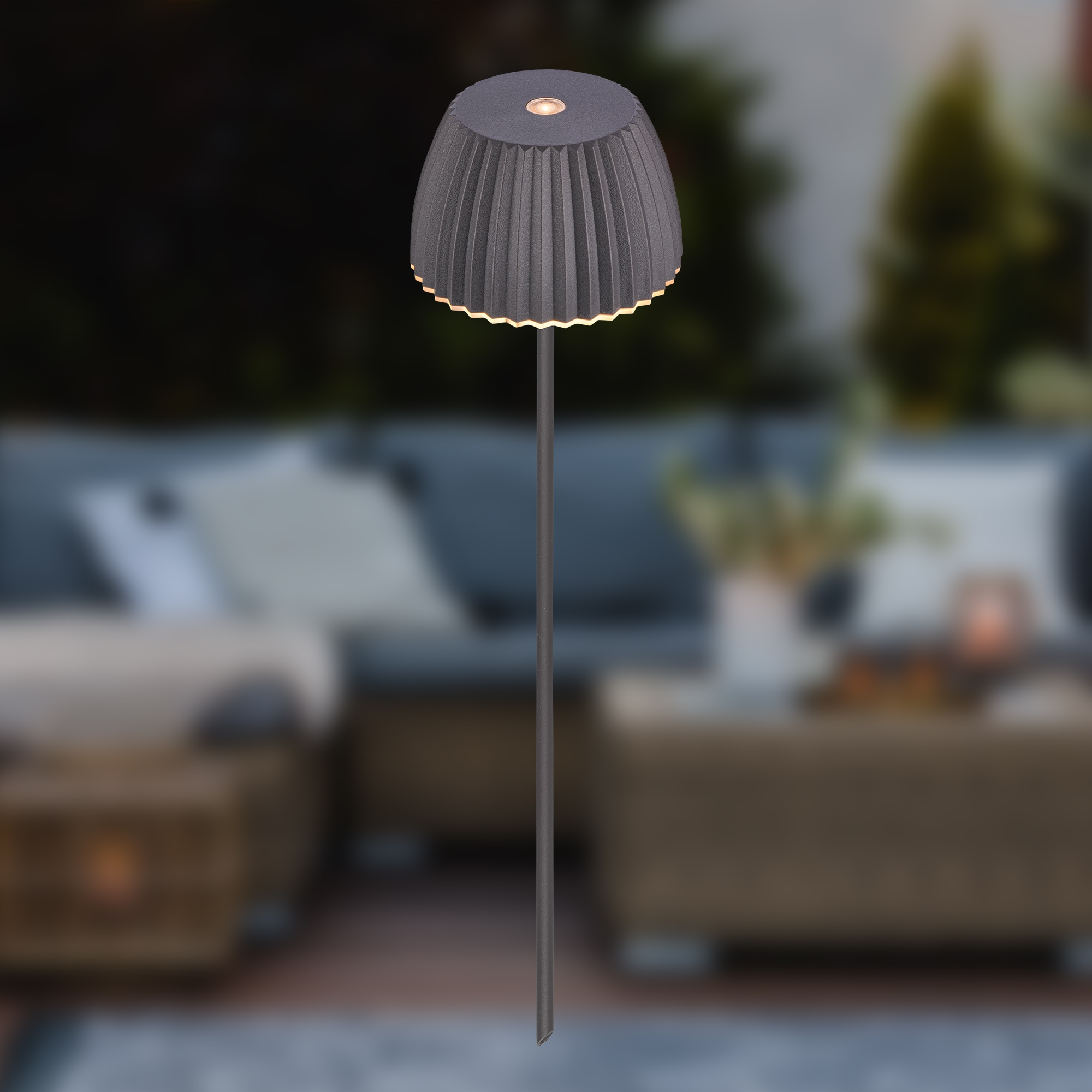 Briloner Leuchten LED Außen-Tischleuchte »RIFFLE« LED-Modul 1 Stk. Warmweiß 8,5x80,5 cm, Akku tauschbar, Outdoor, Balkon, Terrasse