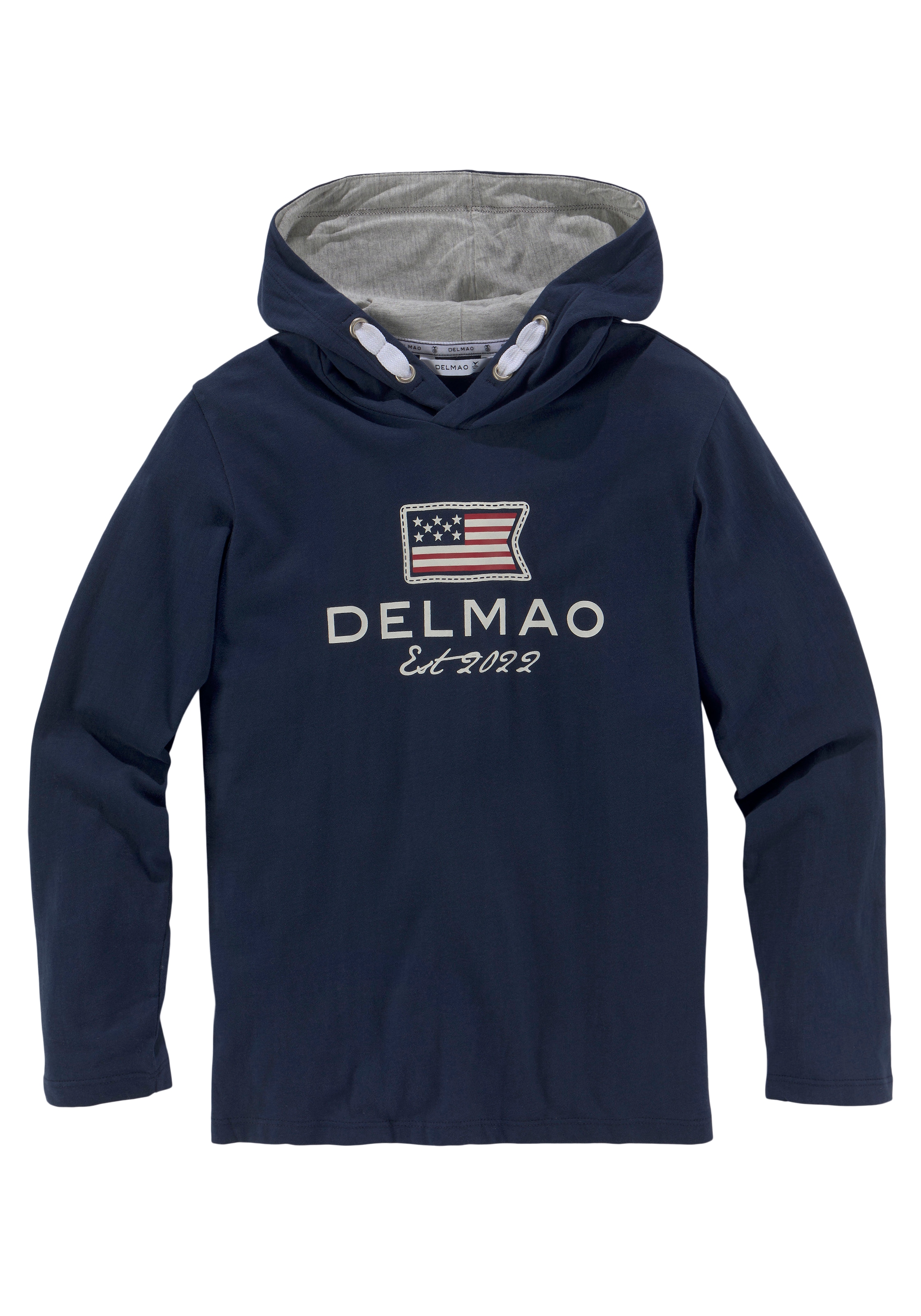 DELMAO Kapuzenshirt »für Jungen«, Langarm, Basic-Passform, bedruckt, aus Baumwolle