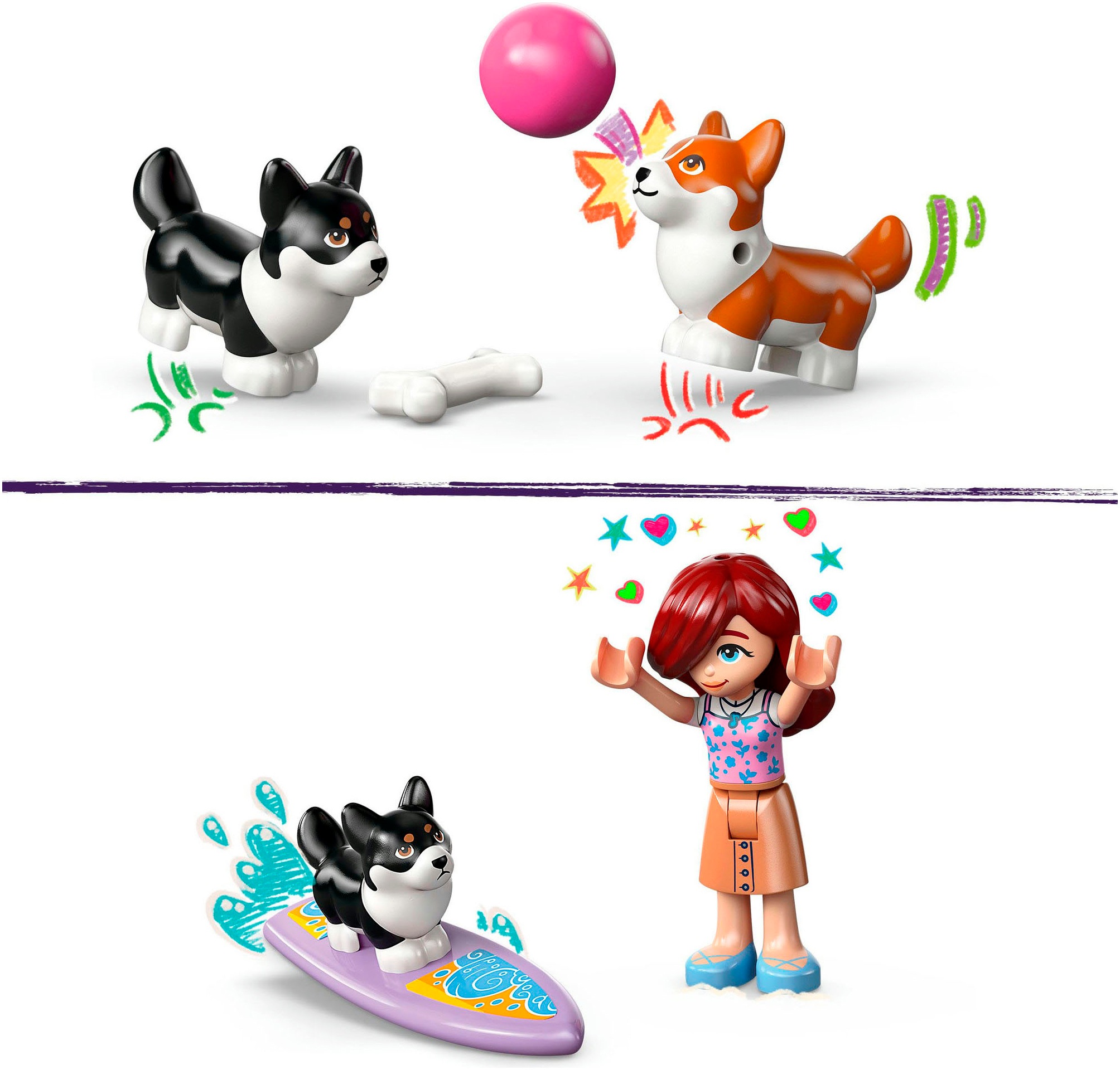 LEGO® Konstruktionsspielsteine »Strandabenteuer mit Hunden (42641), LEGO Friends«, (113 St.), Made in Europe