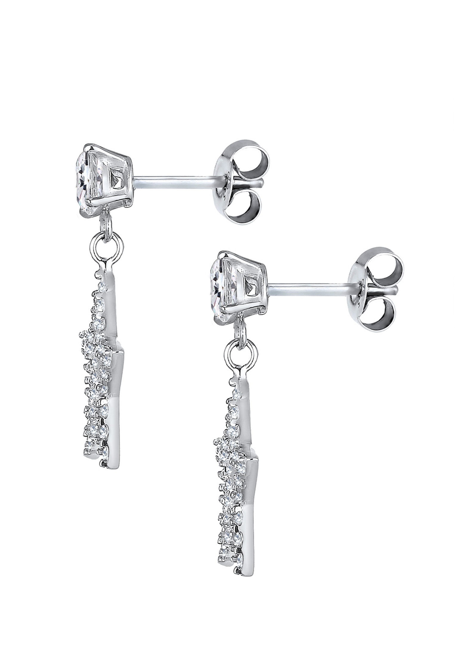 Elli Paar Ohrhänger »Ohrringe Ohrhänger Stern Weiß 925 Sterling Silber, mit Kristallen von Swarovski®«