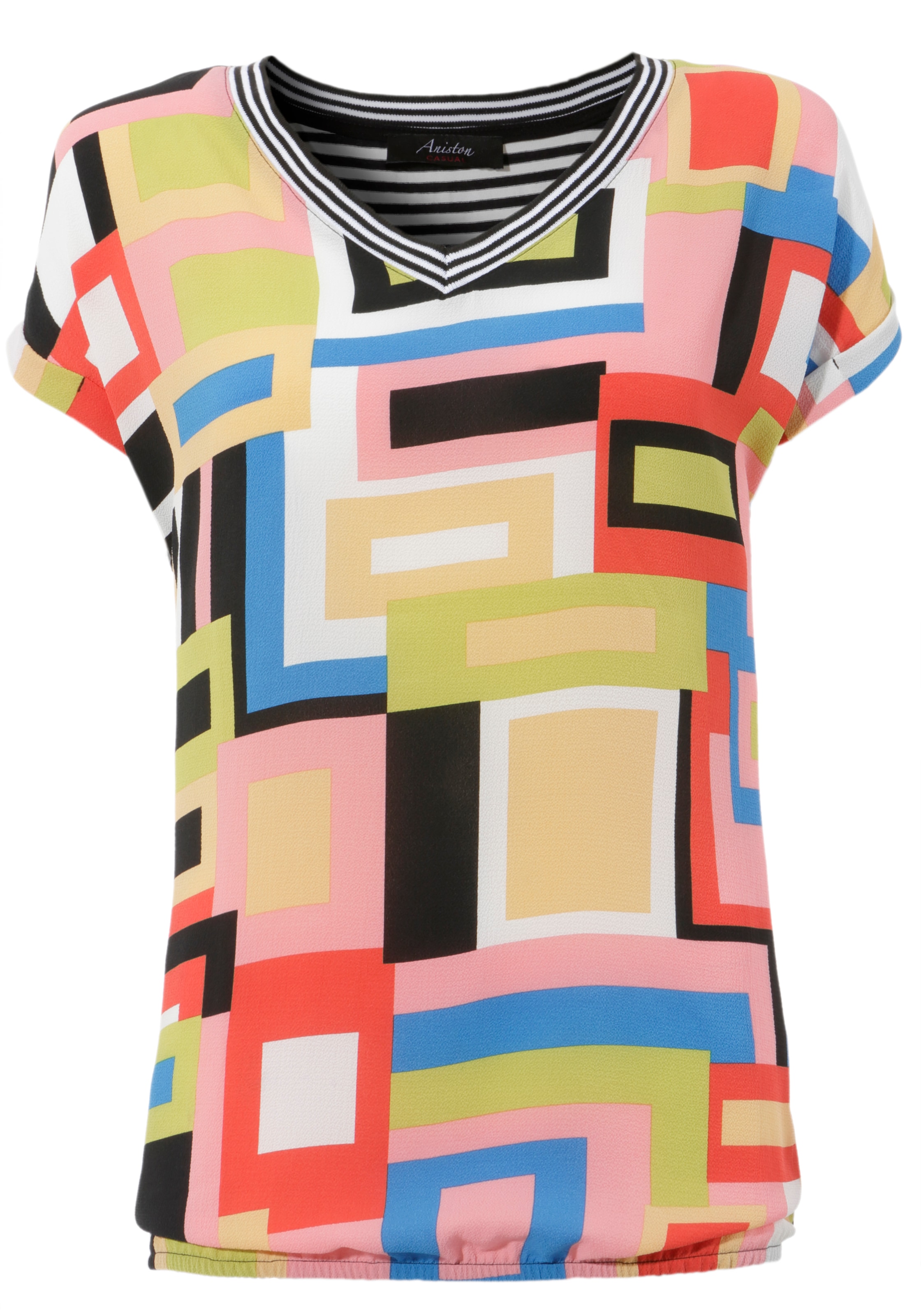 Aniston CASUAL T-Shirt, im Material- und Mustermix