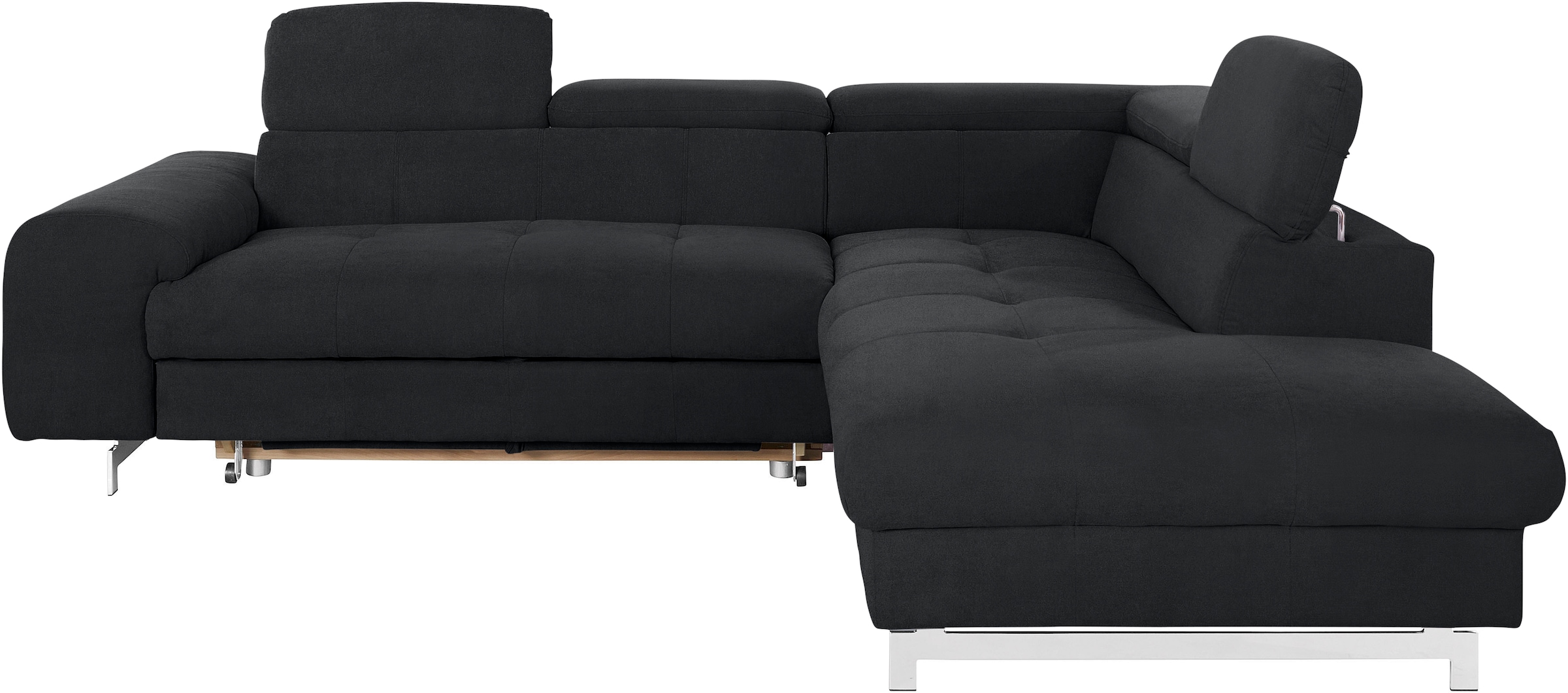 COTTA Ecksofa »Chef L-Form« mit Kopfteilverstellung, edle Metallkufen, wahlweise mit Bettfunktion