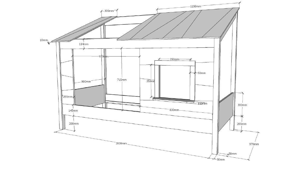 Vipack Kinderbett »Hausbett, aus MDF und Massivholz weiß lackiert, inkl. Fenster vorne«, (B/H/T ca. 214x158,5x105cm, seitl. und hinten offen), wahlweise mit oder ohne Bettschublade auf Rollen