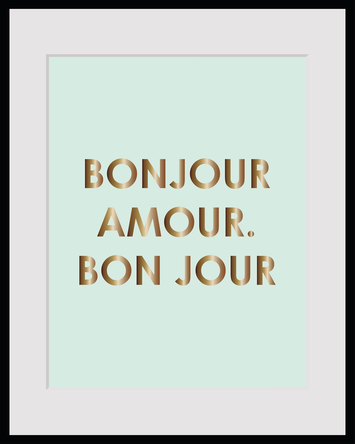 queence Bild »BONJOUR«, Sprüche & Texte, Spruch, gerahmt