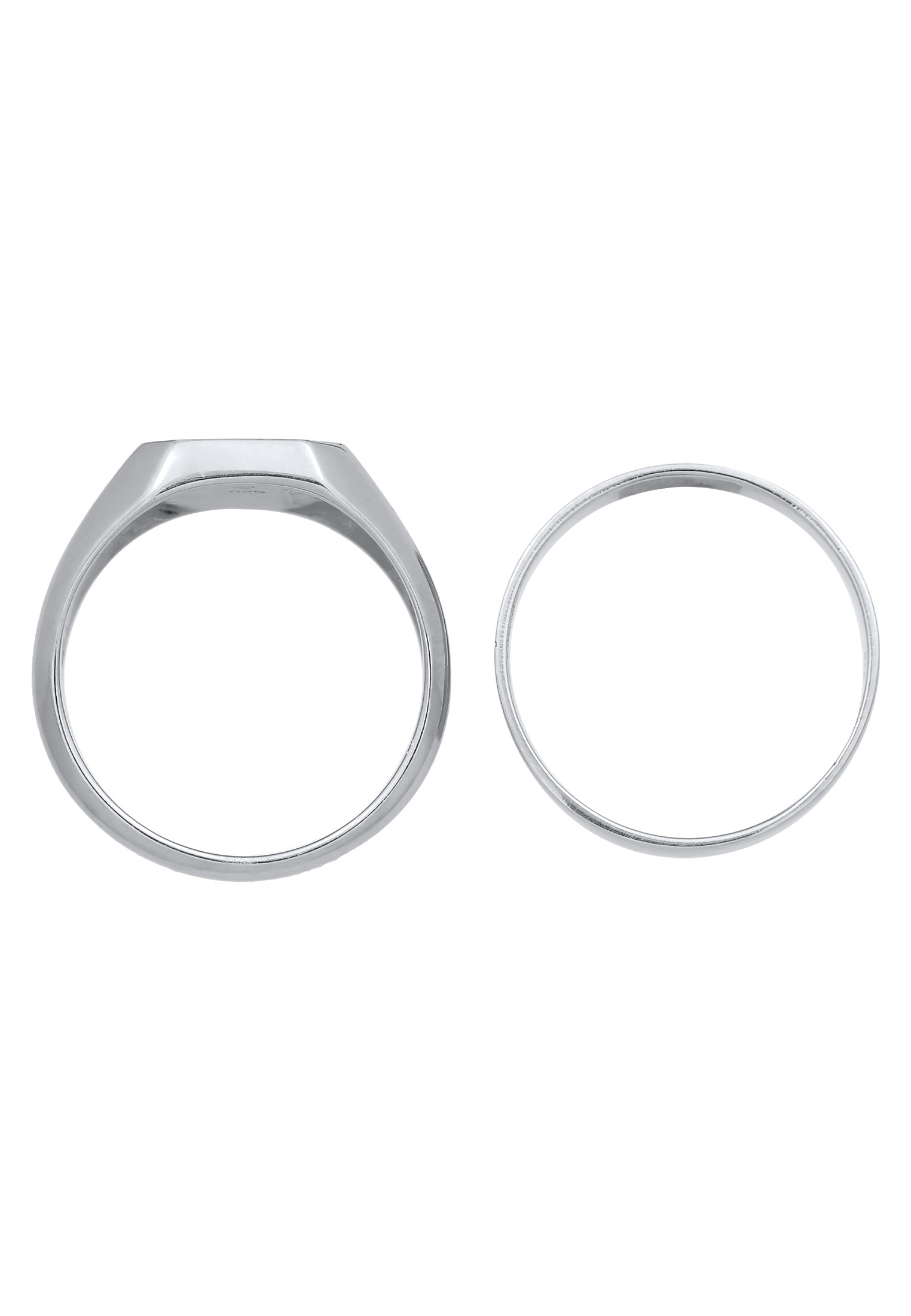 Kuzzoi Ring-Set »Ring Kuzzoi Siegelring Bandring Set 925 Silber«