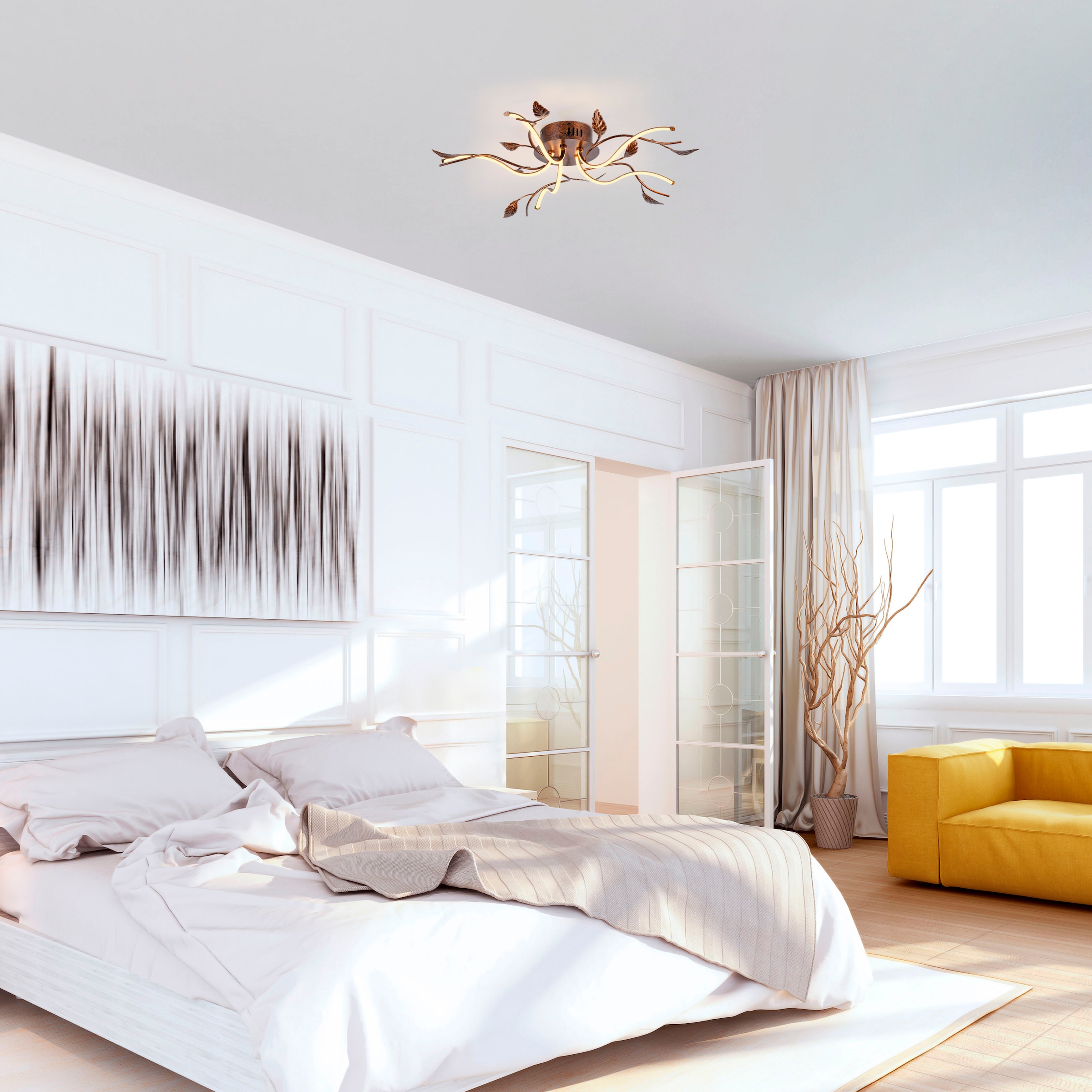 JUST LIGHT LED Deckenleuchte »AURELIA« LED-Board 1 Stk. Warmweiß Dimmbar, Memoryfunktion, 2700K Leuchtmittel