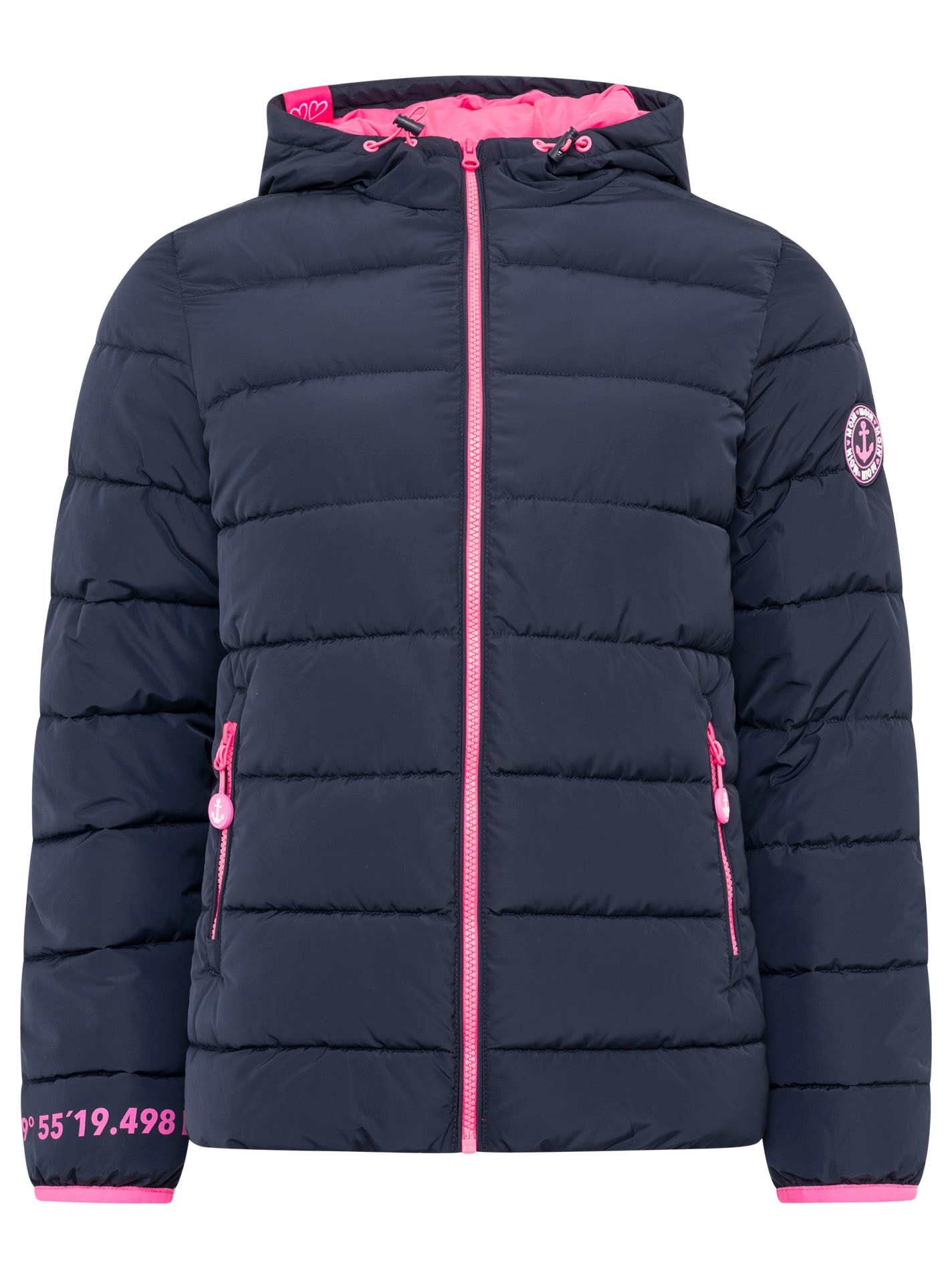 Zwillingsherz Steppjacke »"Moin Moin"«, mit Kapuze, Kapuze, wärmend, Kontrastnähte