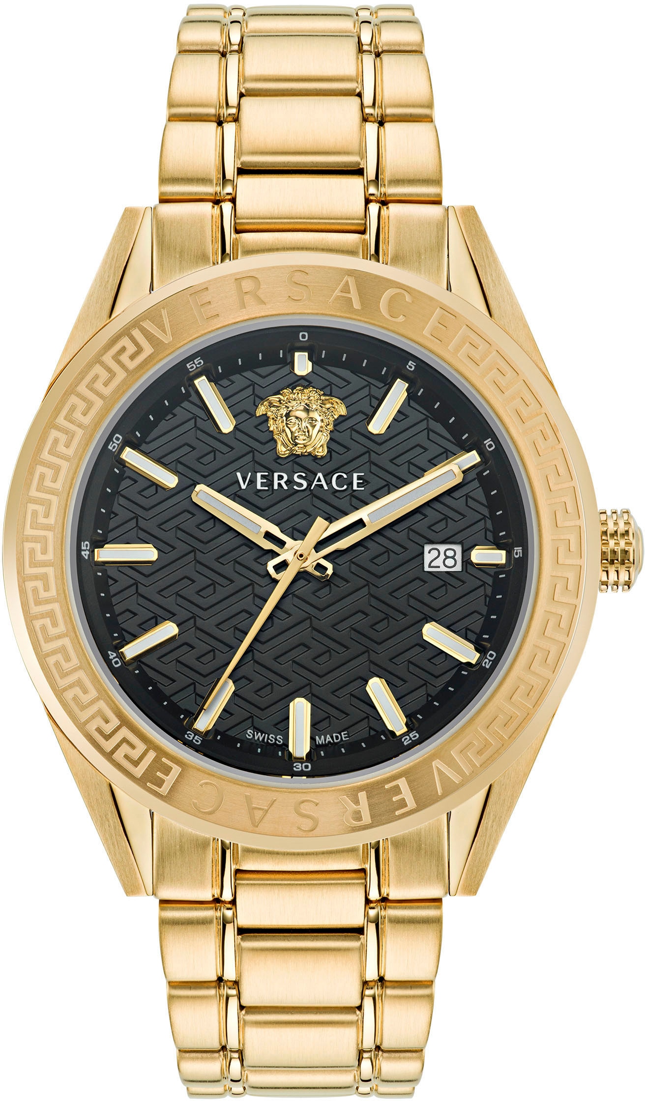 Versace Quarzuhr »V-CODE, VE6A00623«, Armbanduhr, Herrenuhr, Datum, Swiss Made, Leuchtzeiger, analog