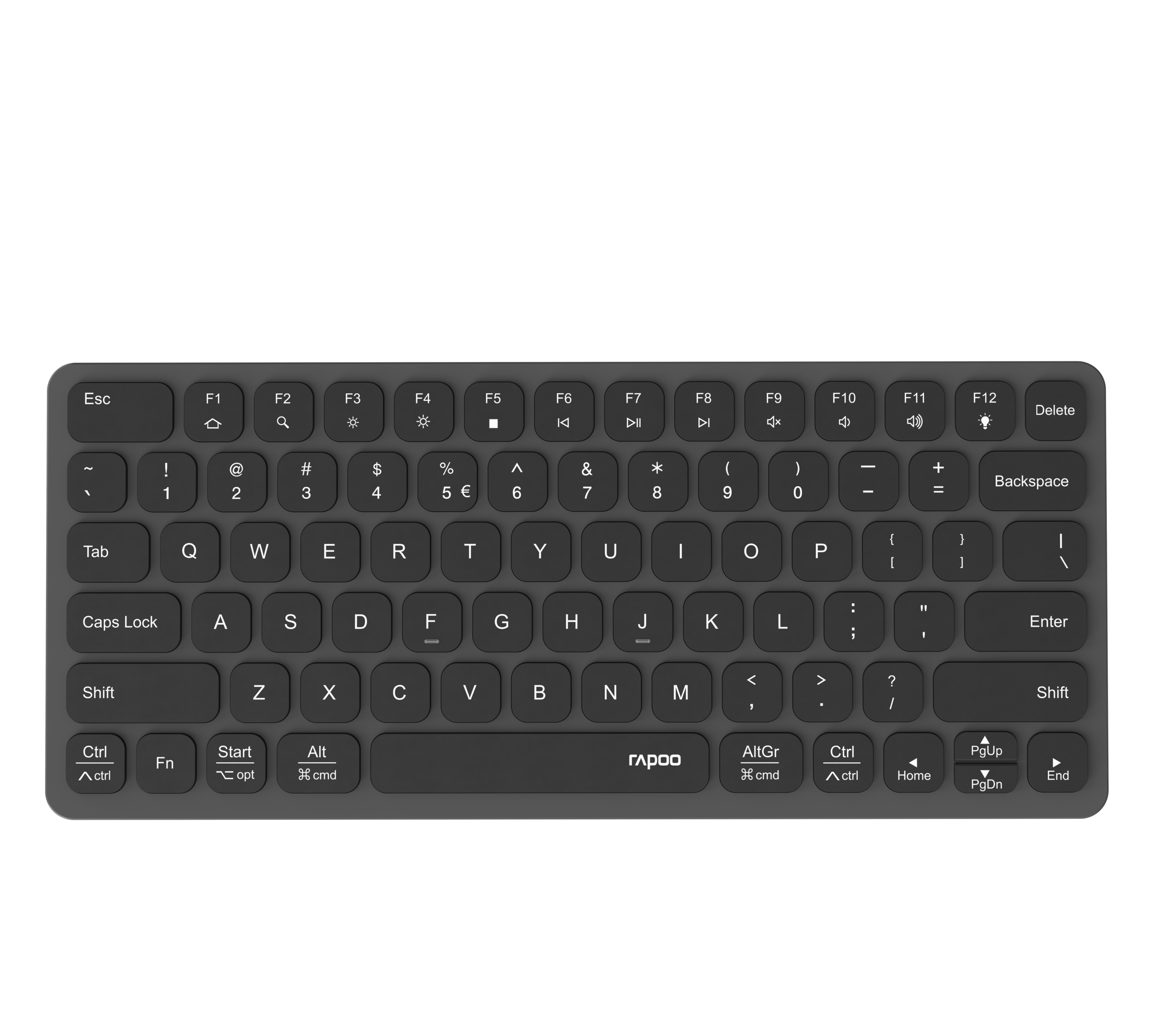 Rapoo Ultra-Slim-Tastatur »UCK-6001 Flache Tastatur mit 8-in-1 USB-C Multiport Adapter, QWERTZ«, Zusatzfunktionen: SD/MicroSD-Slot