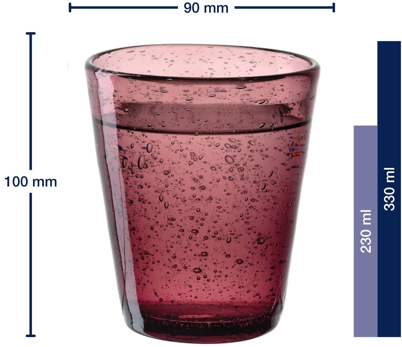 LEONARDO Gläser-Set »Trinkglas BURANO, 330 ml, 4er-Set« aus mundgeblasenem Schaumglas