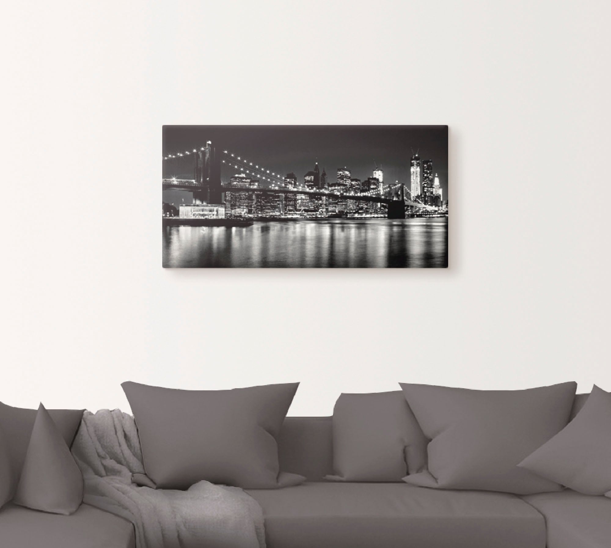 Artland Wandbild »Nächtliche Skyline Manhattan I«, Amerika, (1 St.), als Alubild, Outdoorbild, Leinwandbild, Poster, Wandaufkleber