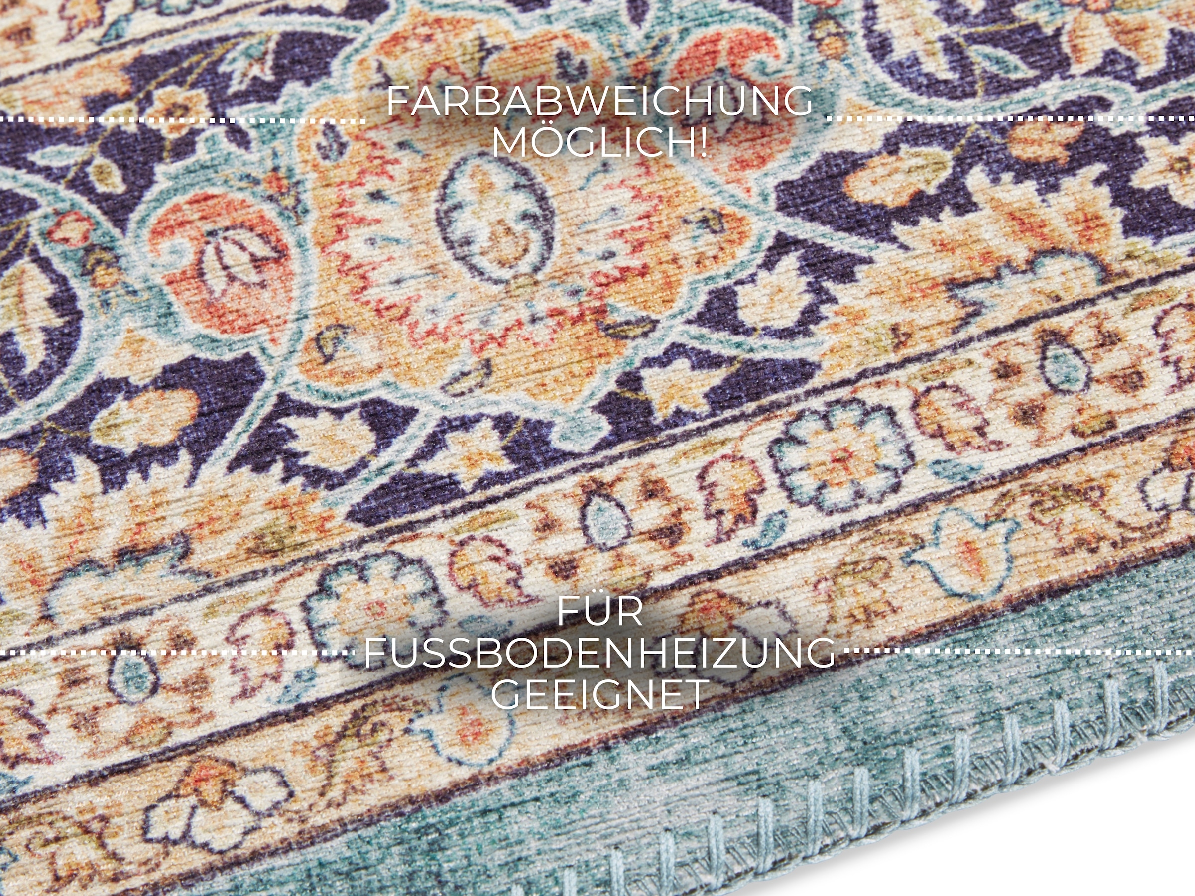 ELLE DECORATION Teppich »Keshan Maschad«, rechteckig, 5 mm Höhe, Orientalisch, Läufer, Kurzflor, Vintage, Wohnzimmer, Schlafzimmer