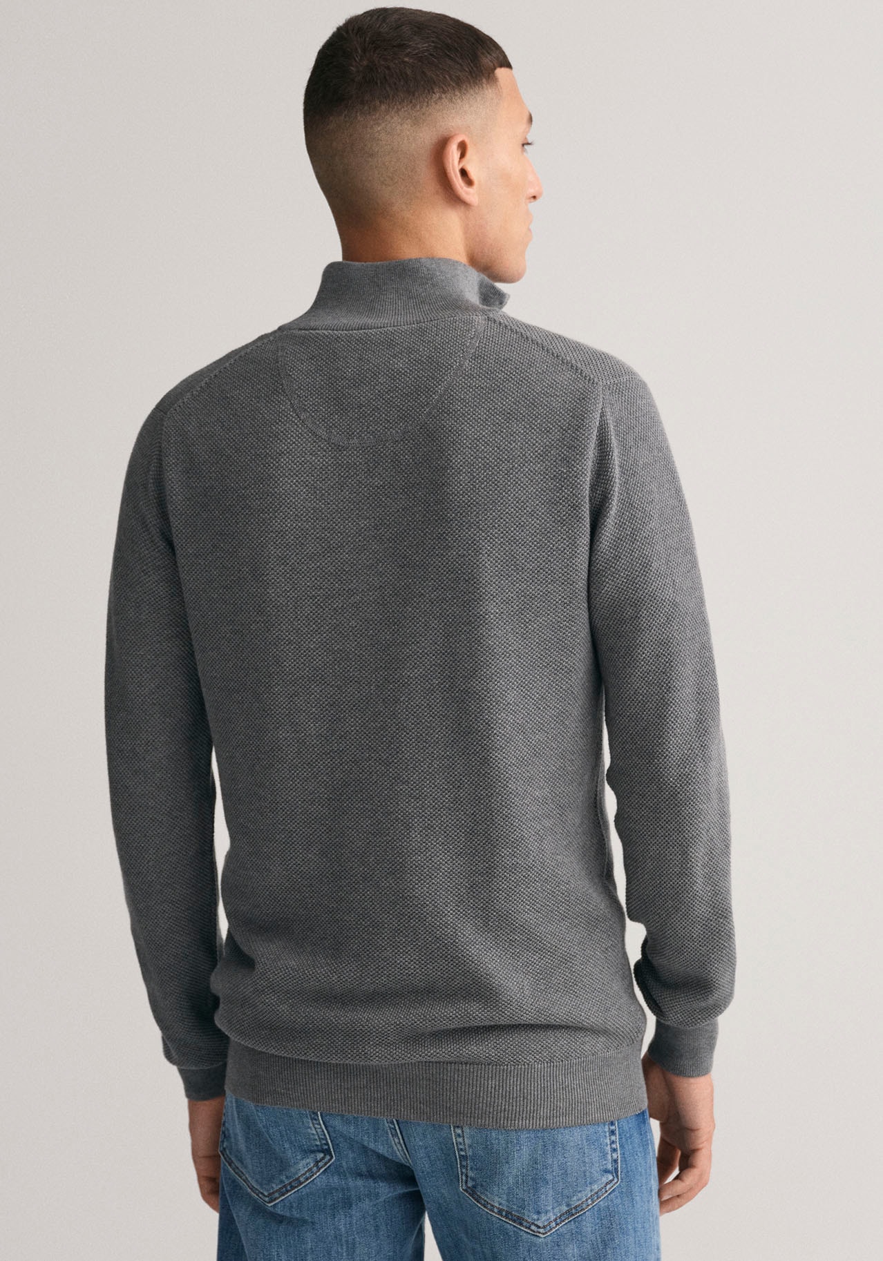 Gant Troyer »COTTON PIQUE HALF ZIP«, mit Piqué-Struktur