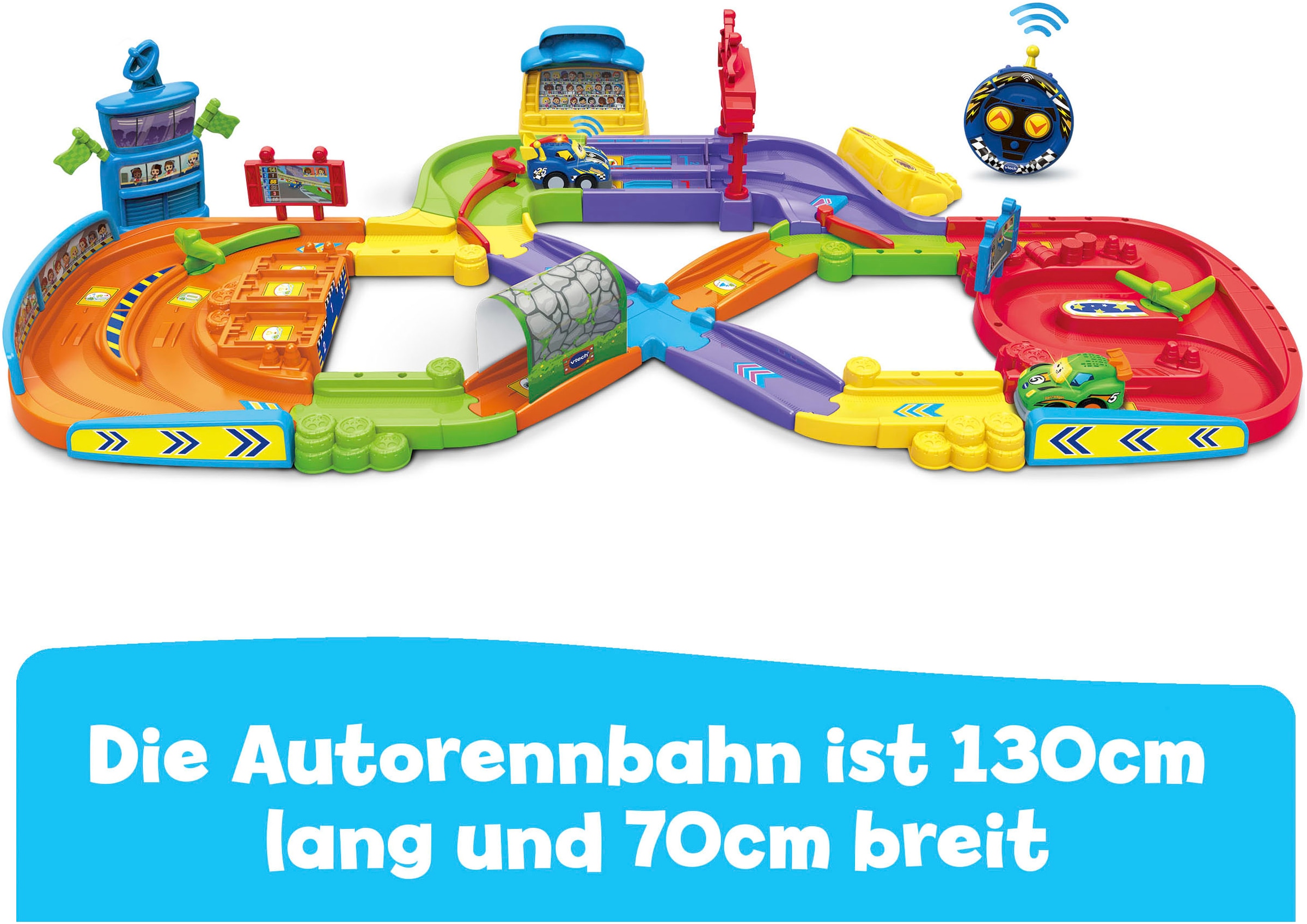 Vtech® Autorennbahn »Tut Tut Baby Flitzer - RC Autorennbahn«, mit Soundeffekt; inkl. RC-Flitzer und motorisierter Rennwagen