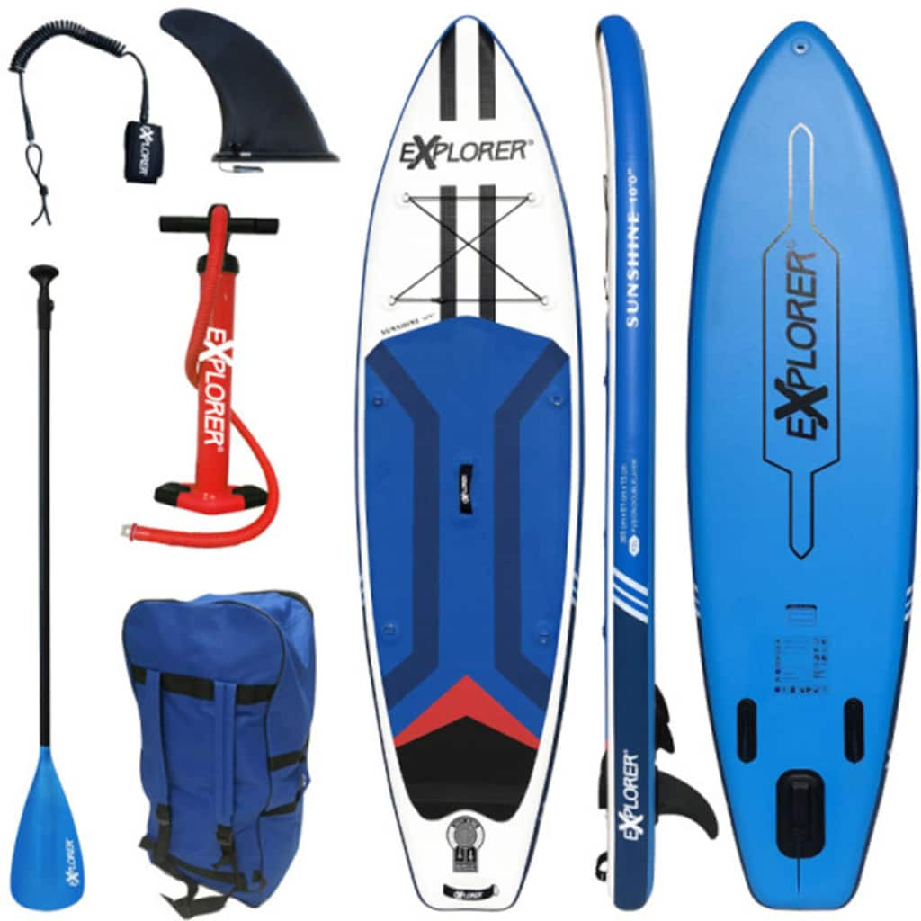 EXPLORER Inflatable SUP-Board »Sunshine 10.0«, (6 tlg., mit Paddel, Pumpe und Transportrucksack)