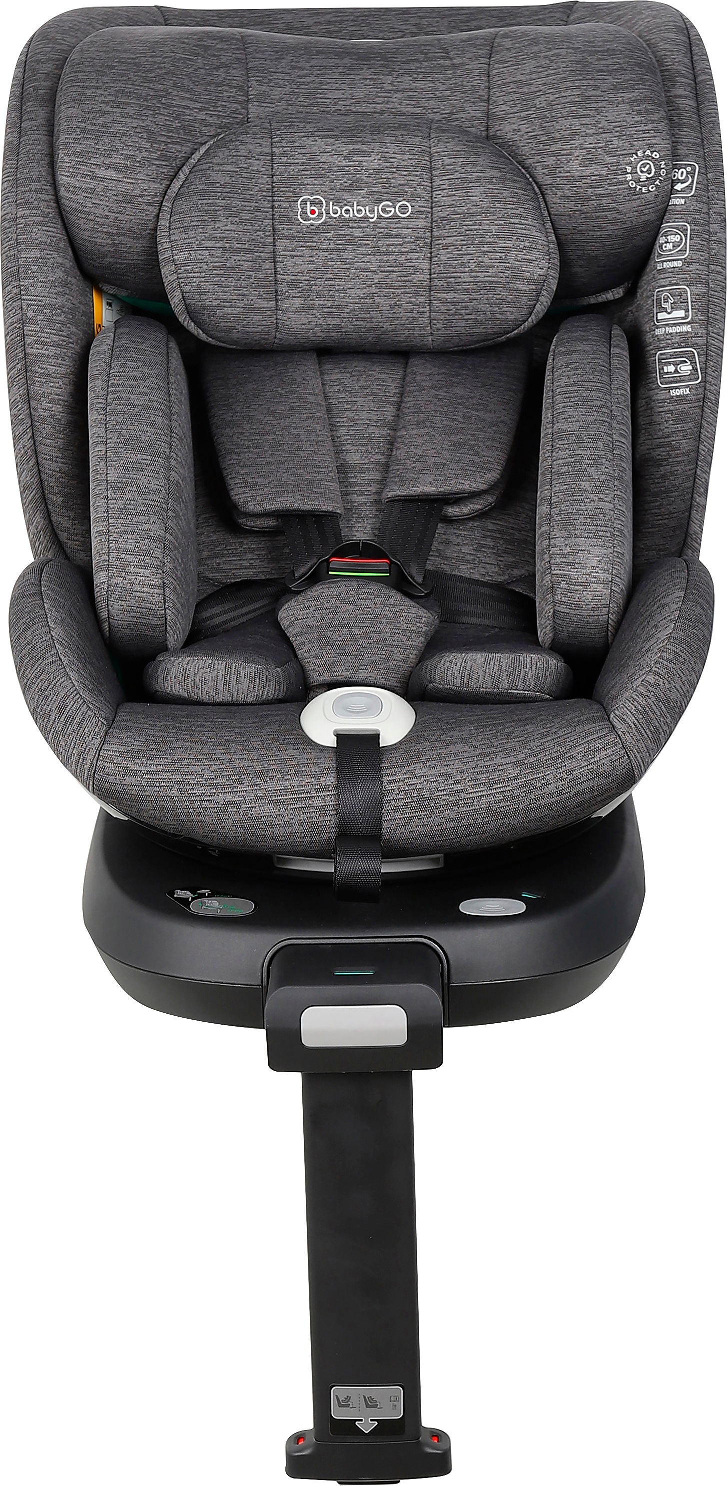 Babygo Autokindersitz »Prime 360 Rotation I size« 1 Stk. tlg. für Gruppe von 40 - 150 cm in grau