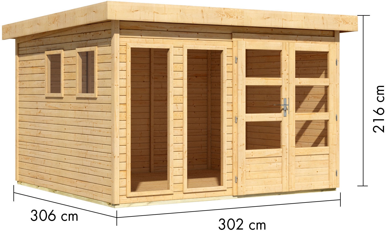 Karibu Gartenhaus »Langesee 6« aus hochwertiger nordischer Fichte mit wasserabweisender Profilierung