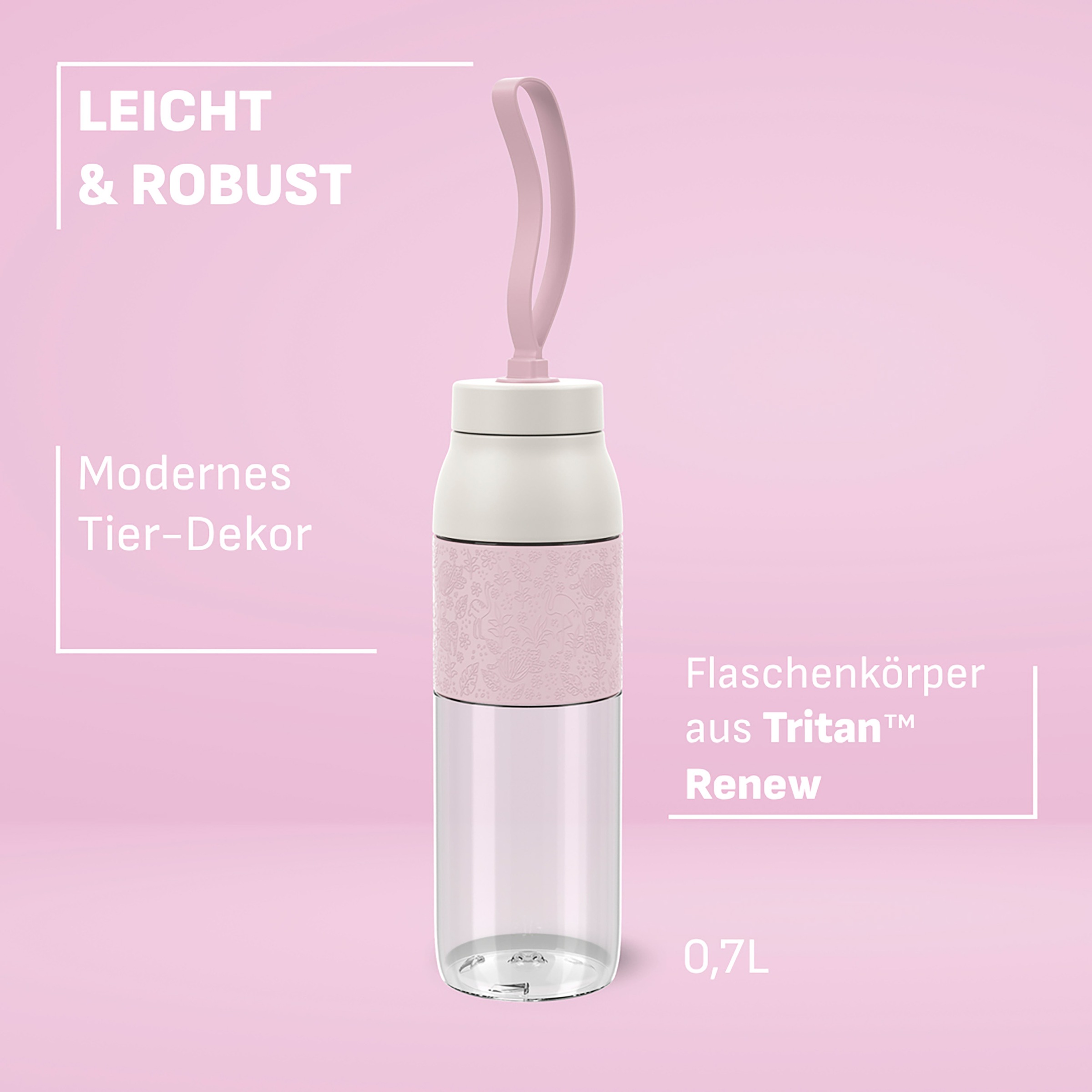 Emsa Trinkflasche »beYou Kids« einhändiges Öffnen, 100 % dicht, 0,5 Liter, Sieb, Mix & Match