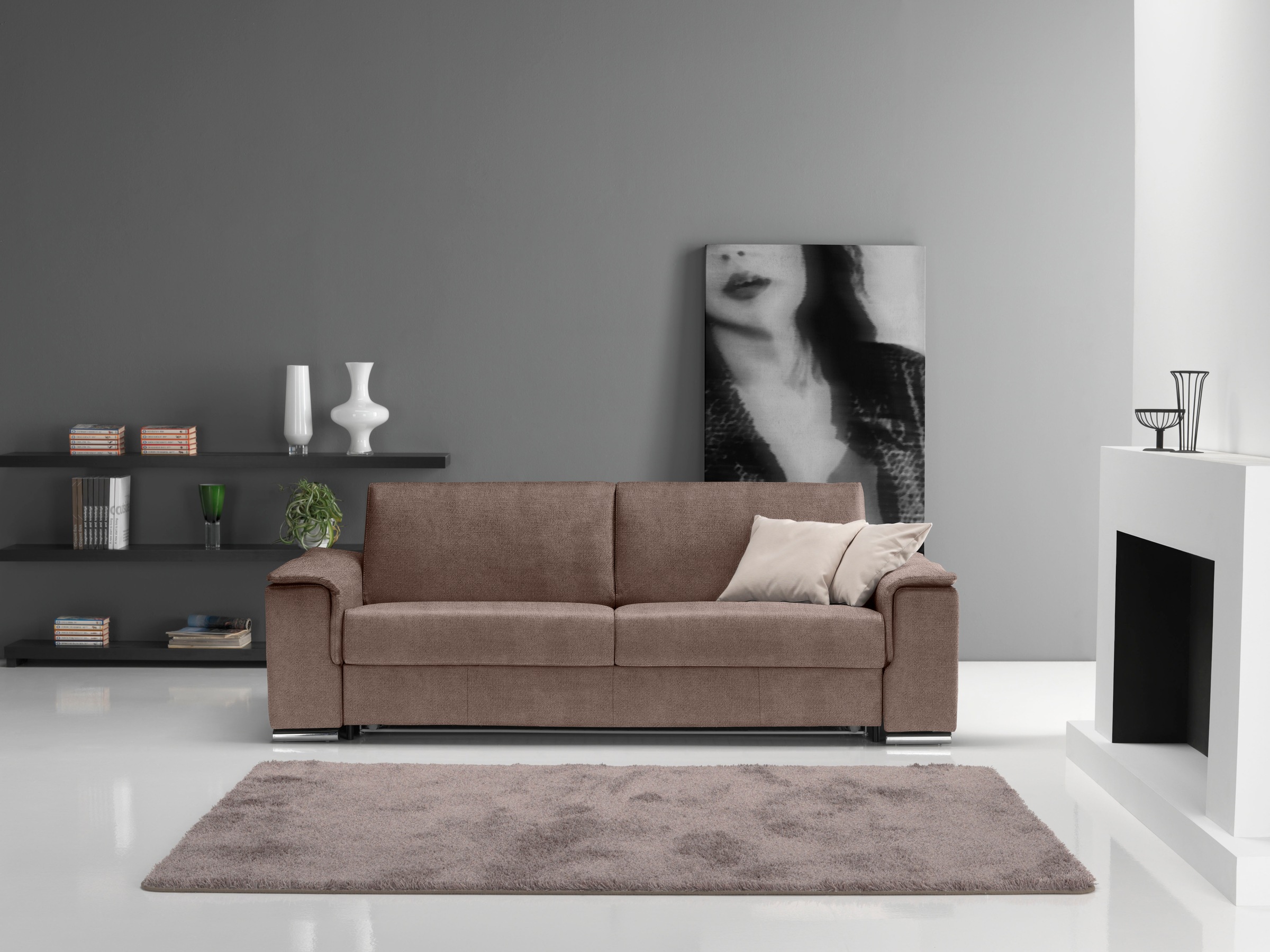Egoitaliano 2,5-Sitzer »Cecilia, modern und elegant mit erstklassigem Sitzkomfort«, mit verchromten Metallfüßen
