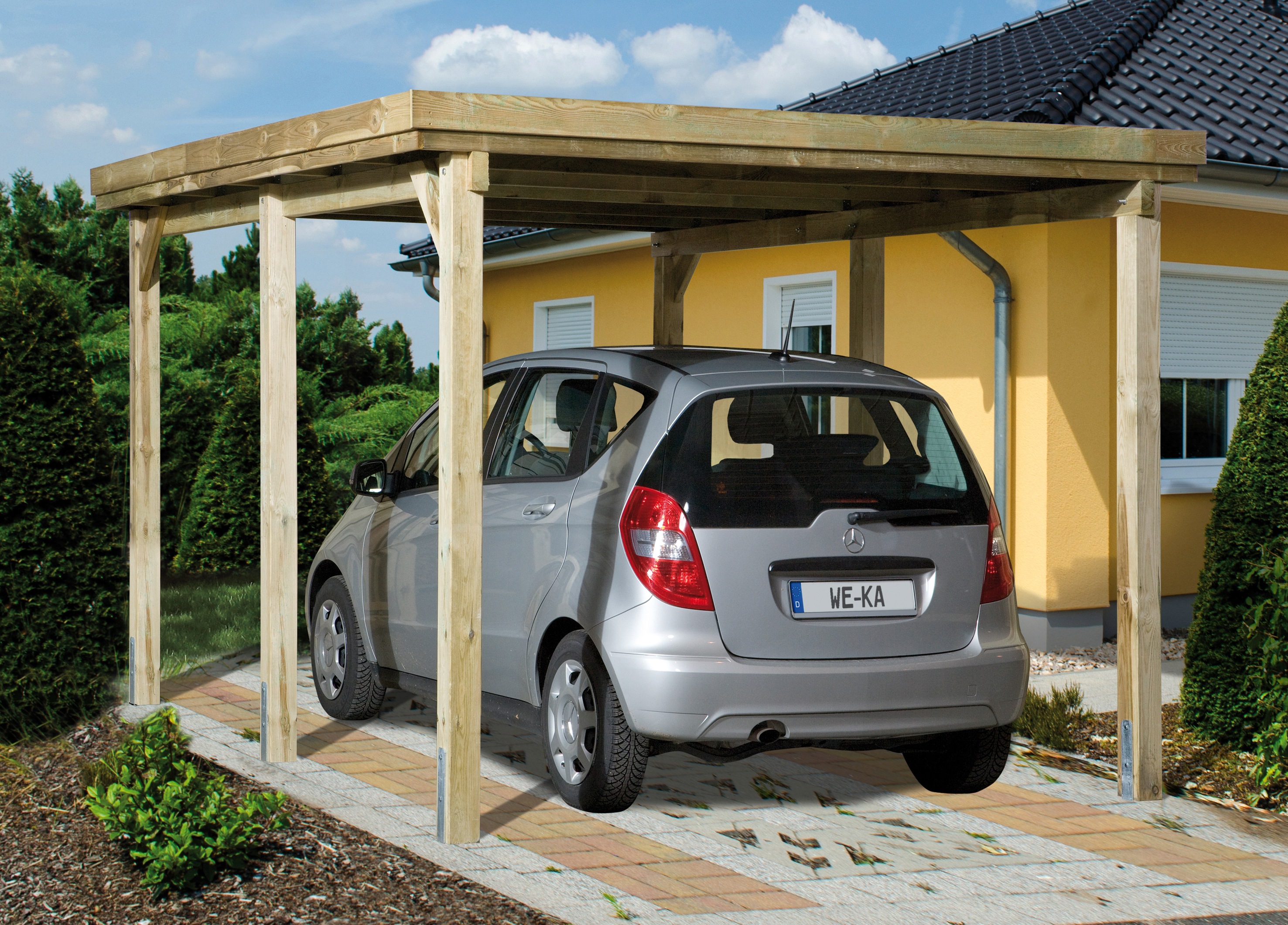 Weka Einzelcarport »Optima 1« Holz 270 cm braun in braun, Größe B/H/T: 215 cm x