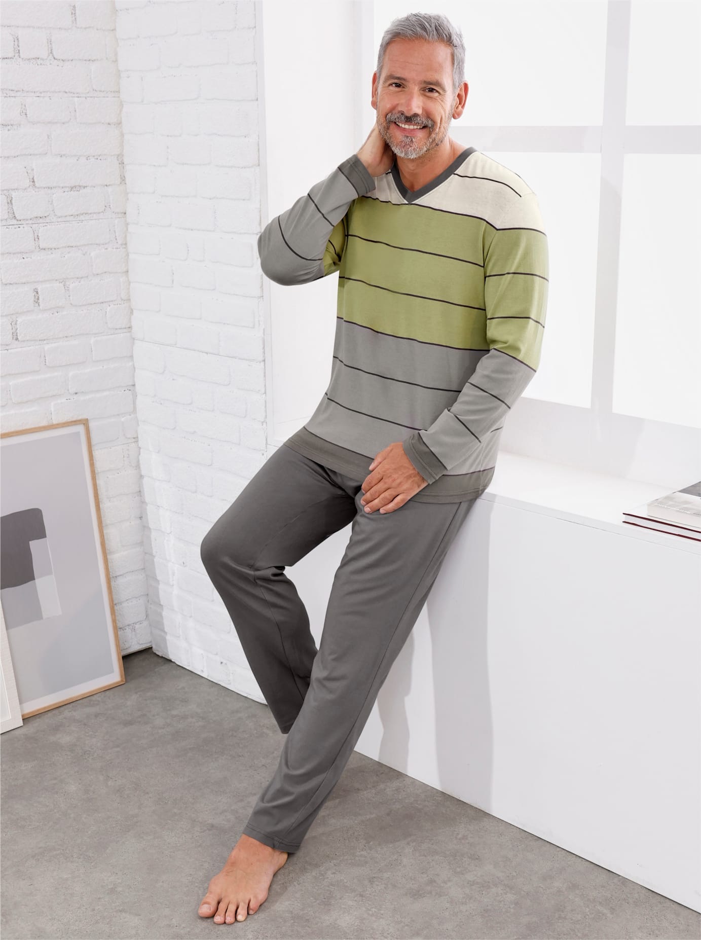 Kings Club Herren Schlafanzug in grau, Größe 64/66