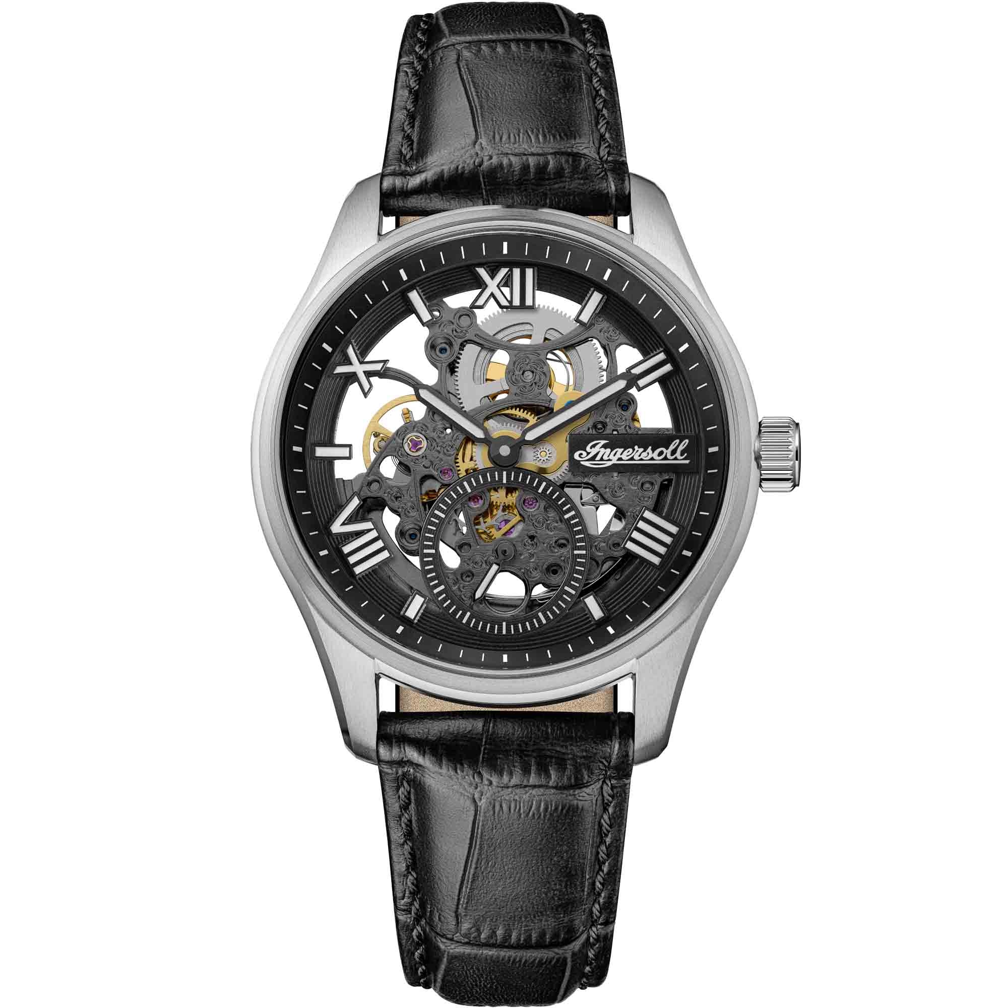 Ingersoll Automatikuhr »The Maverick« Armbanduhr, Herrenuhr, Mechanische Uhr, Lederarmband, analog