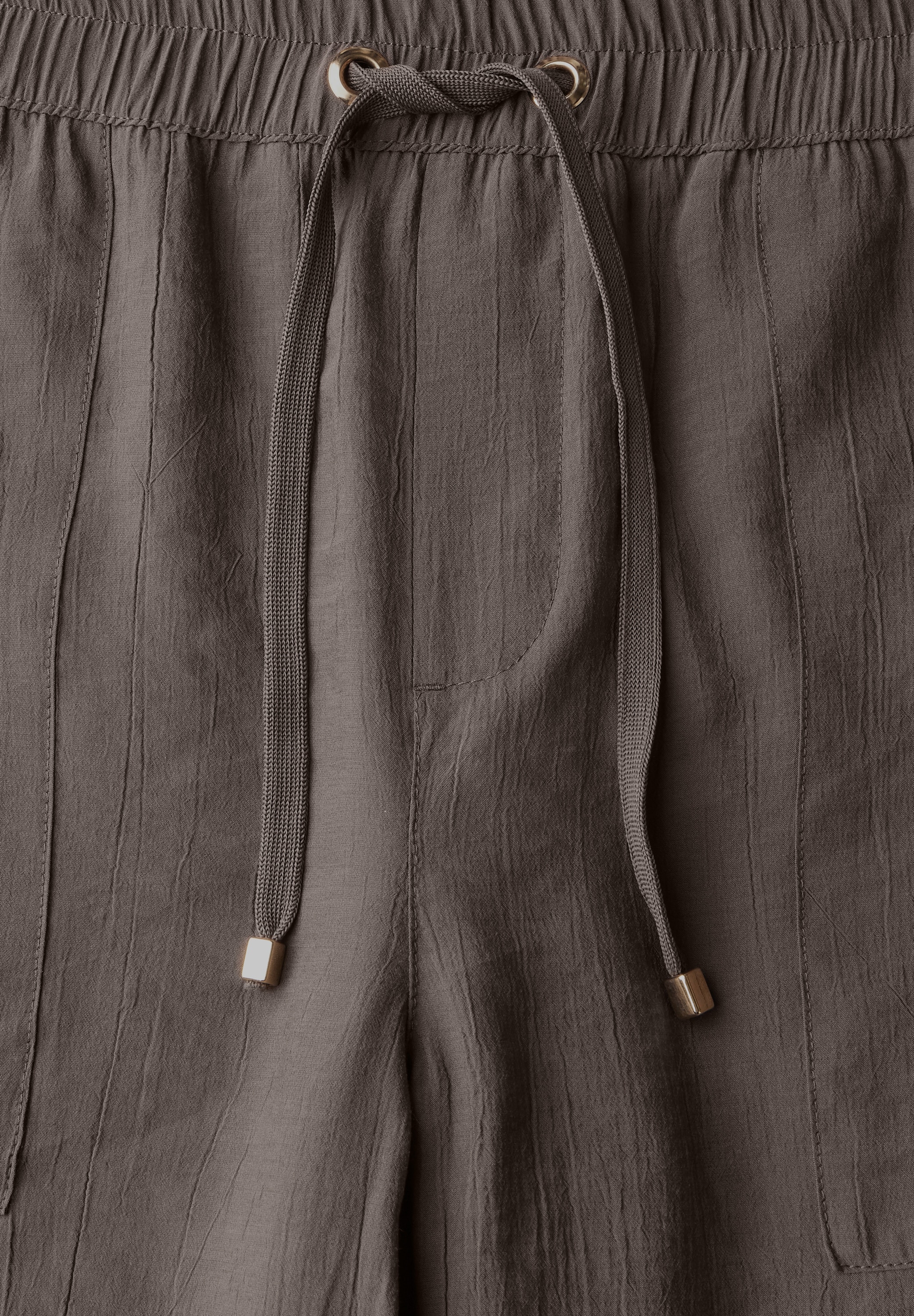 STREET ONE Stoffhose, mit Crinkle-Struktur, Wide Leg