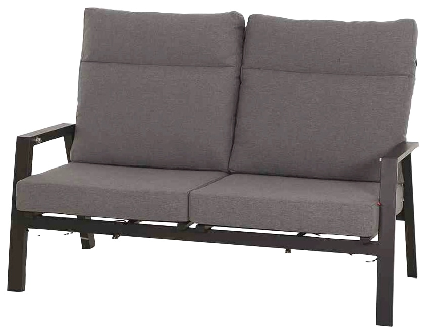 Siena Garden Gartenlounge-Set »Valencia«, (3 tlg., 1x Bank, 2x Sessel), Aluminium,verstellbar,inkl. Kissen in salt&pepper, mit Reißverschluss