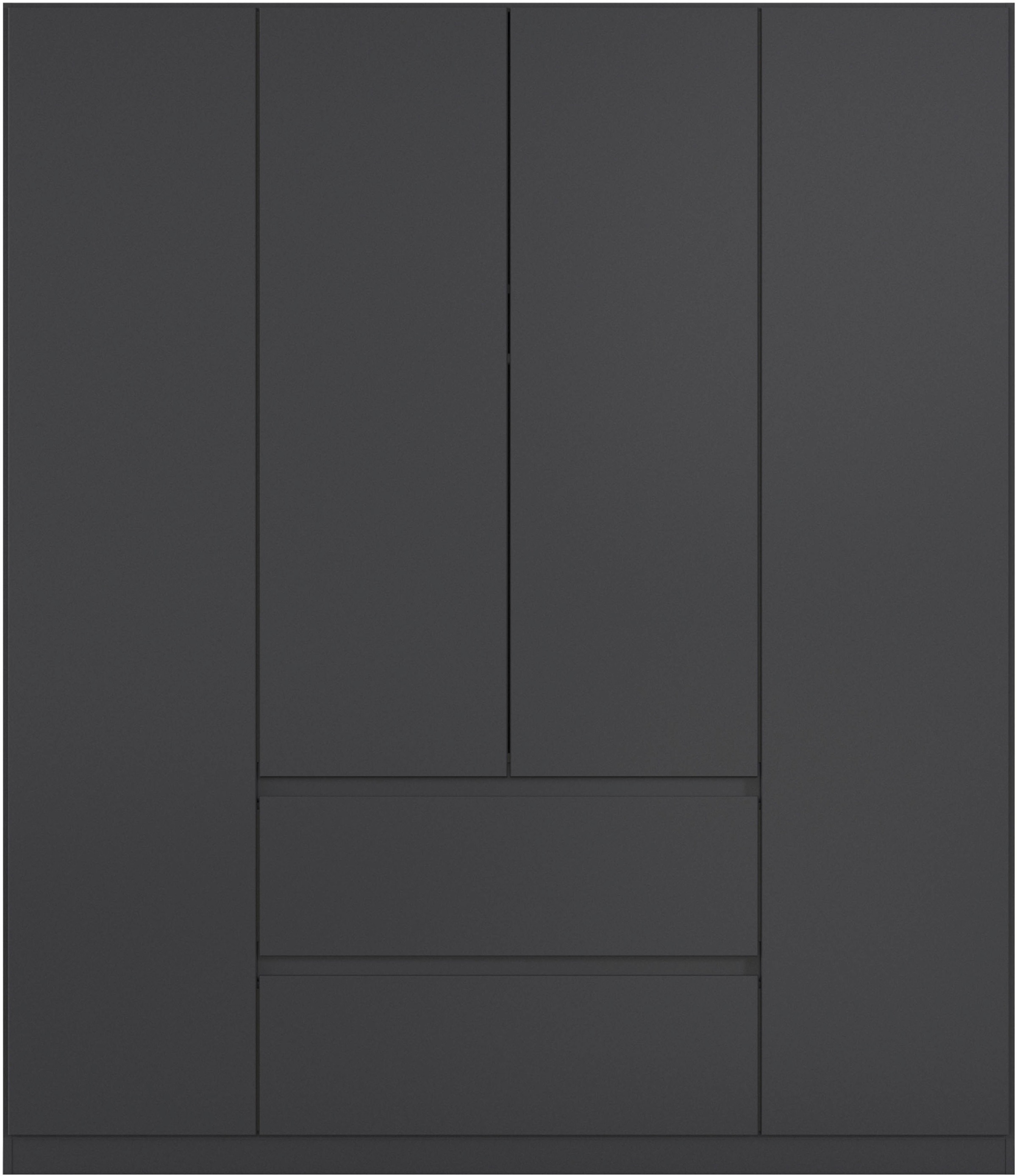 rauch Drehtürenschrank »Schrank Garderobe MAINZ Breiten 91/136/181/226/271/315/360, Höhe 210cm« 3 verschiedene Ausstattungen BASIC/CLASSIC/PREMIUM (inkl. SOFT-CLOSE),  grifflose Front, Außentüren mit Push-to-Open Funktion MADE IN GERMANY
