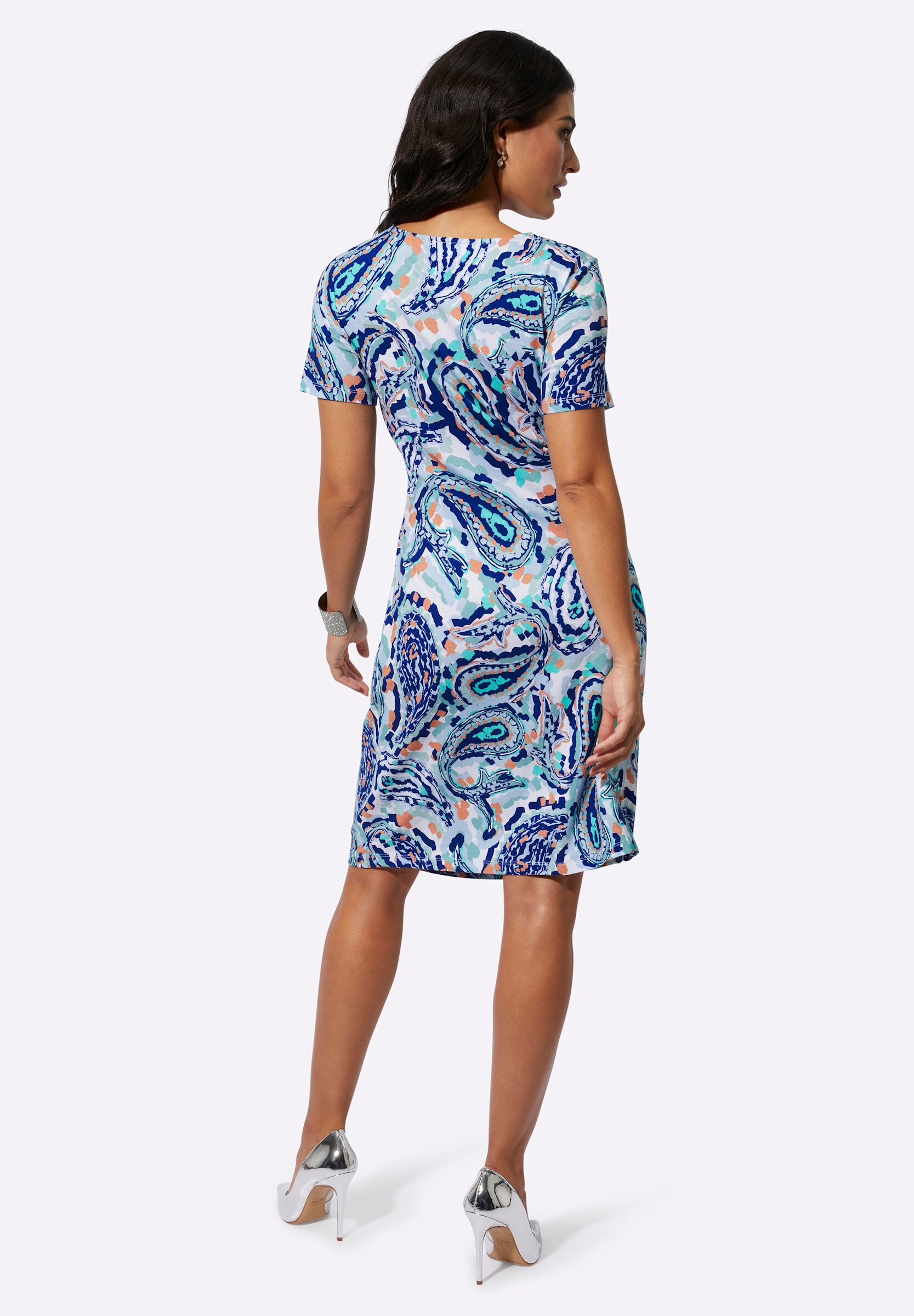 creation L Sommerkleid »Lyocell-Kleid Jerseykleid mit Raffungen« Ohne Taschen