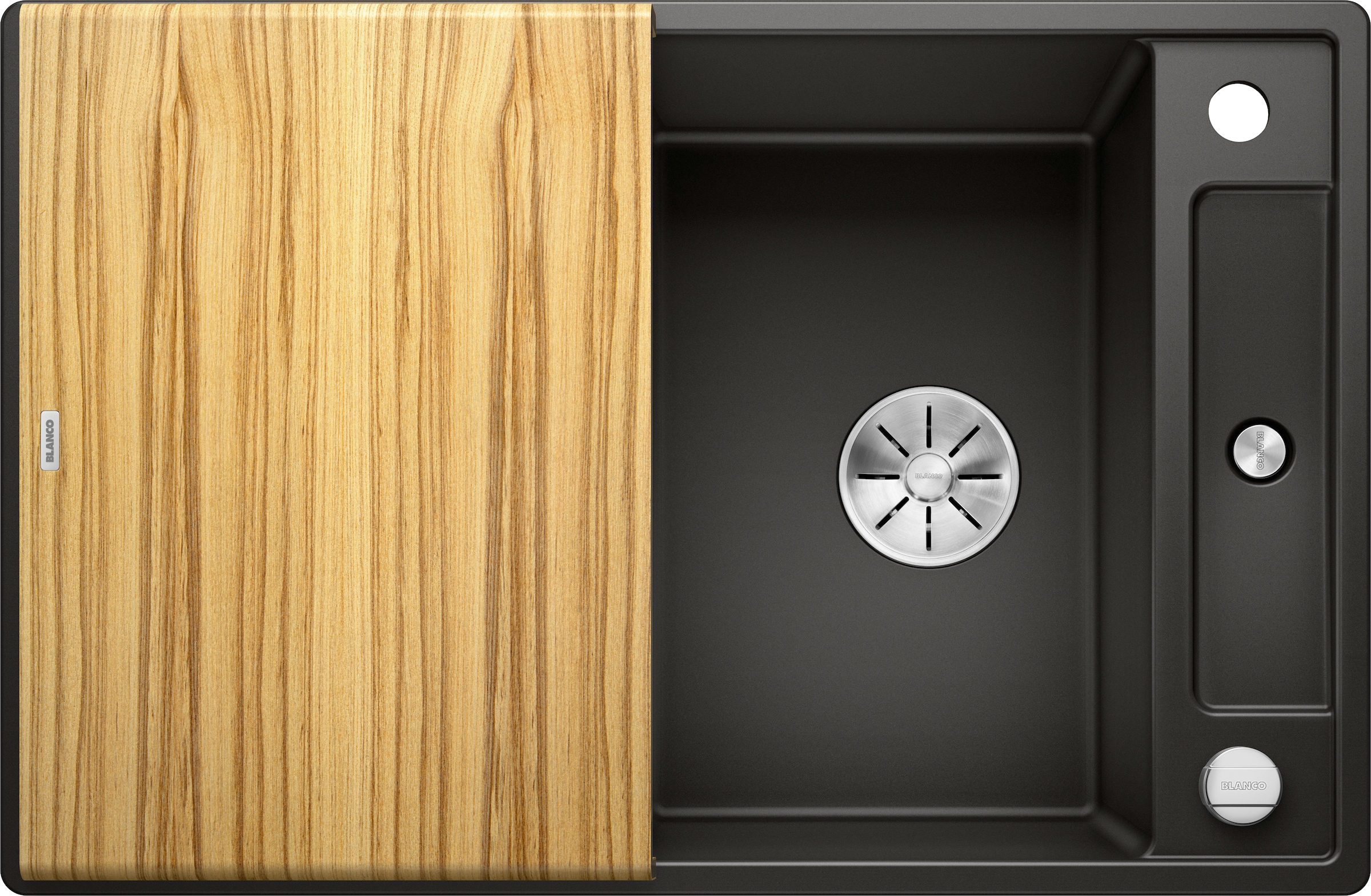 Blanco Granitspüle »AXIA III 45 S« 1 Stk. tlg. inklusive gratis Esche-Compound-Brückenschneidebrett