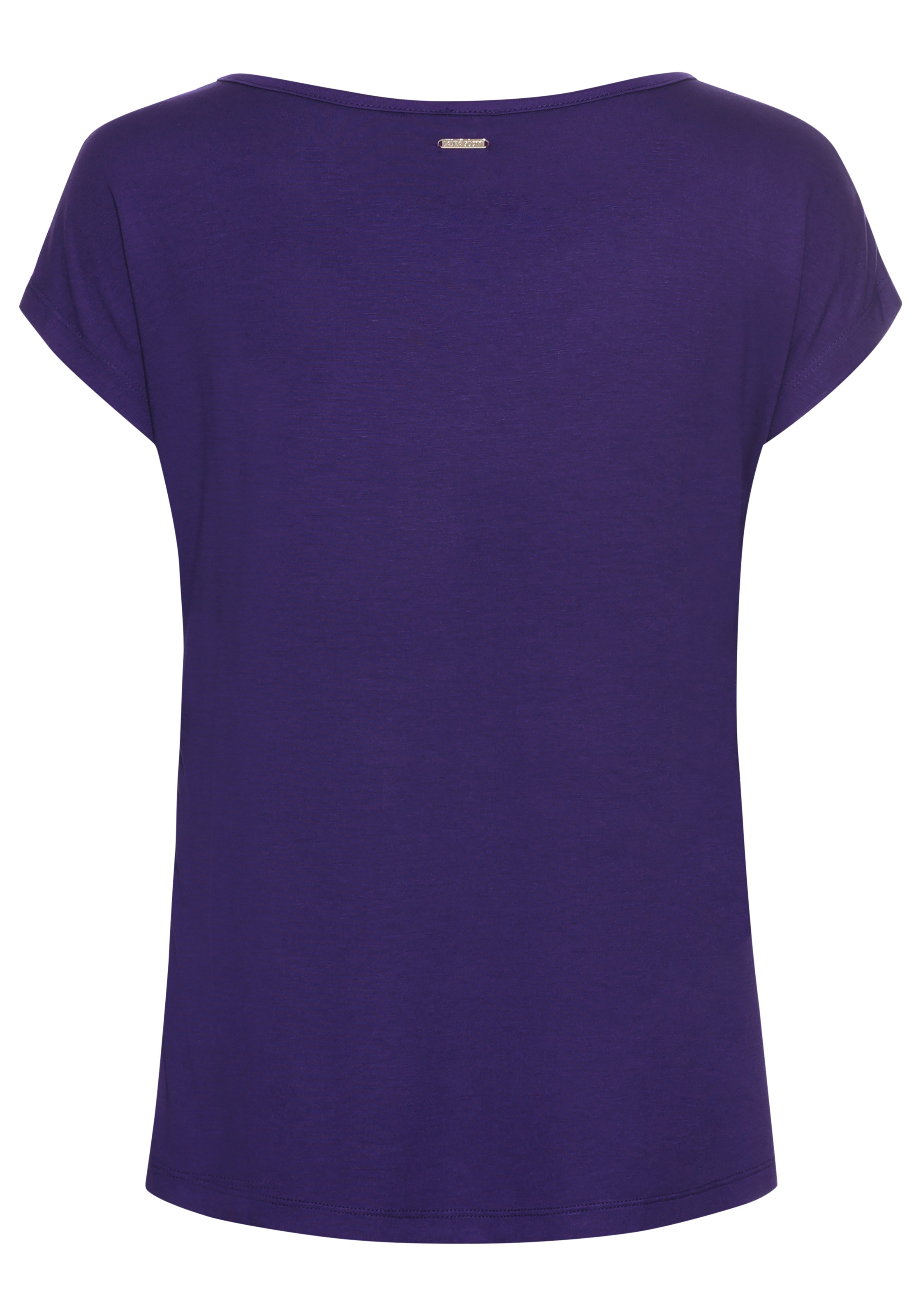 Laura Scott Shirtbluse Oversize, Kurzarm, hüftlange Schnittform, Rundhalsausschnitt