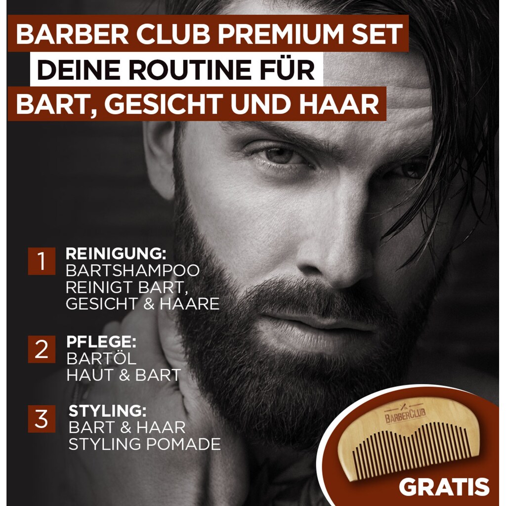 L'ORÉAL PARIS MEN EXPERT Bartpflege-Set »Barber Club Premium«, (5 tlg.), die ganze Bartpflegeroutine im coolen Jutebeutel