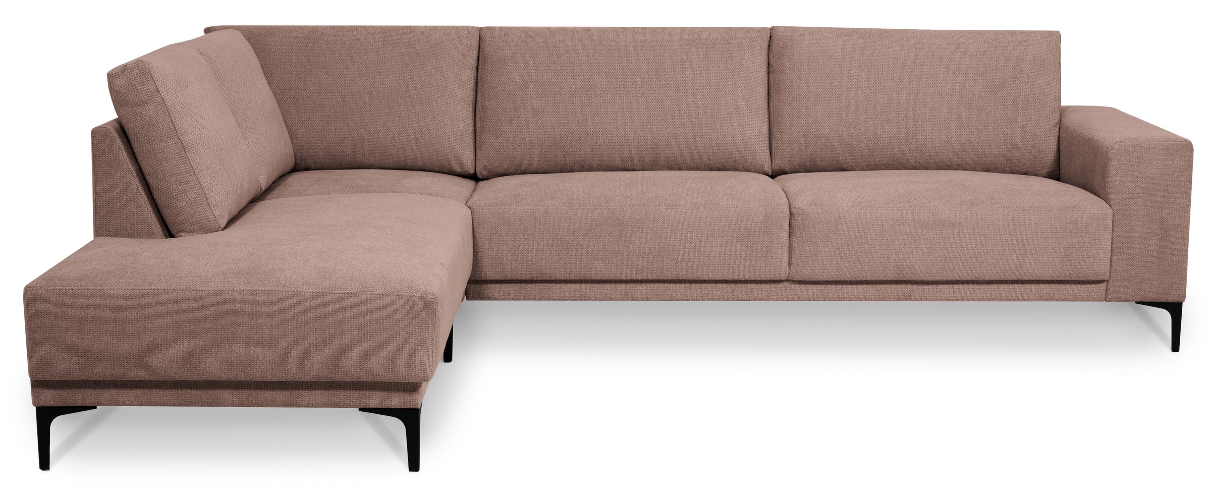 Places of Style Ecksofa »Xander, L-Form,«, Breite 289 cm, Webstoff, Soft-Touch Chenille, schwarze Metallfüßen