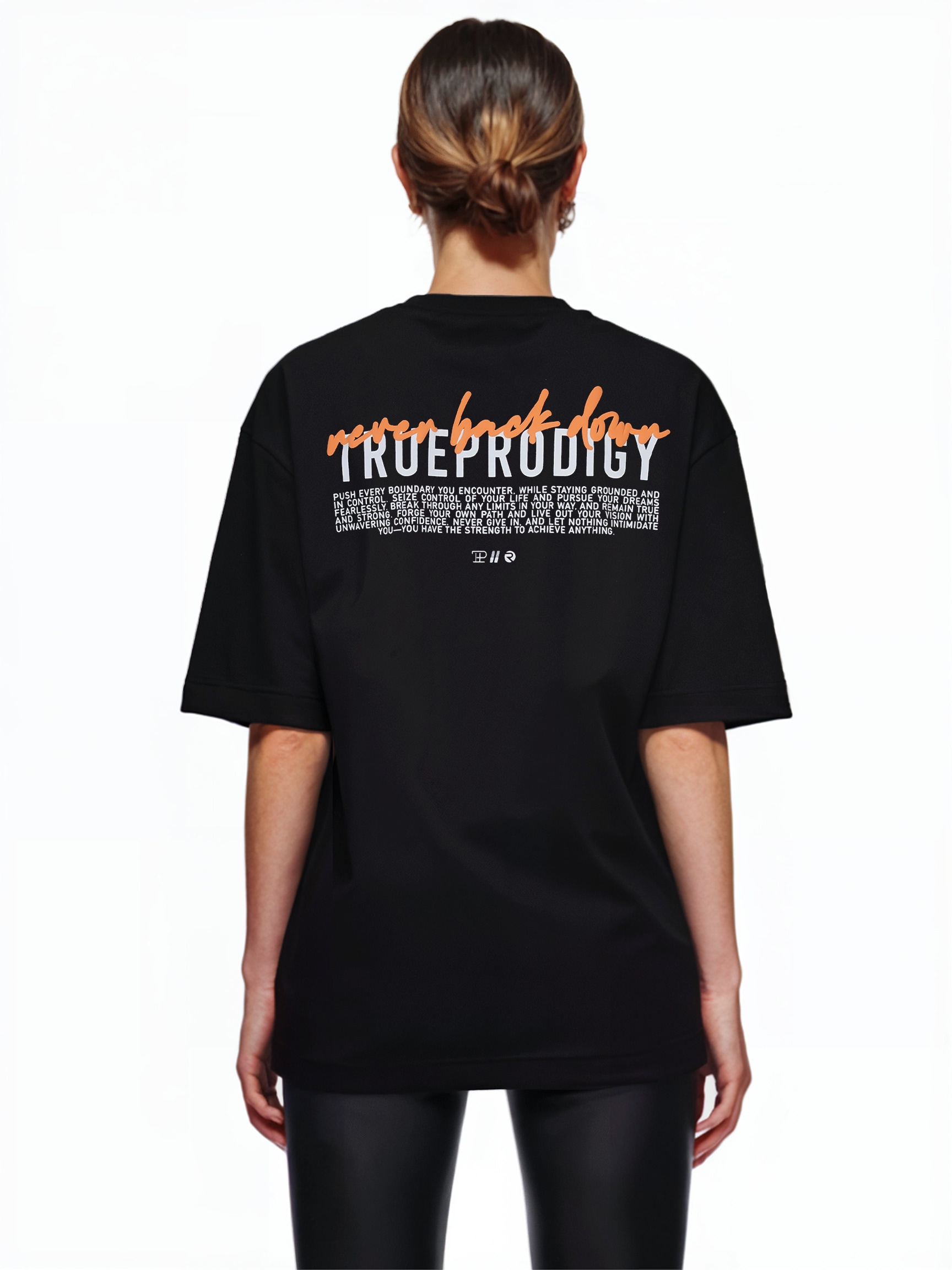 trueprodigy Oversize-Shirt »Lior F Logo Print Oversized Rundhals«