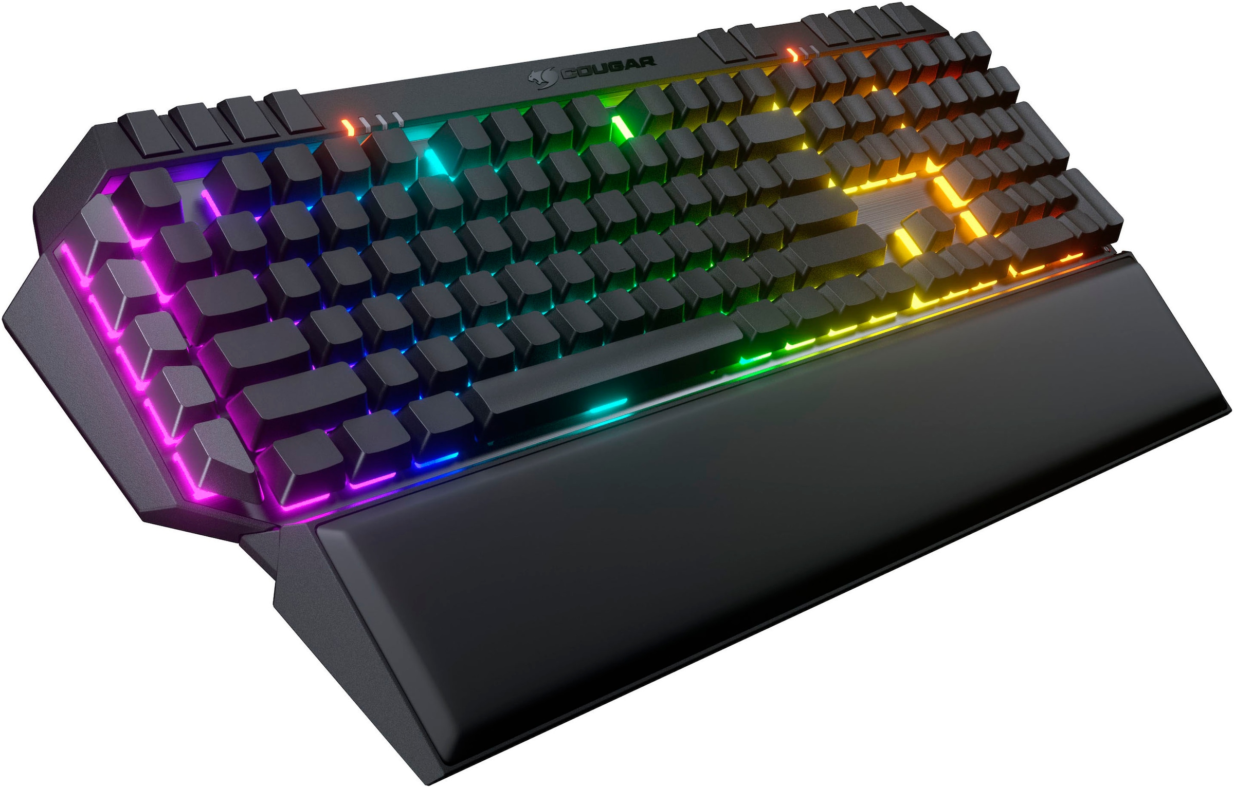 Cougar Gaming-Tastatur »700K EVO Mechanisch«, (Easy-Switch-Fn-Tasten-Handgelenkauflage-Lautstärkeregler-Makro-Tasten-Multimedia-Tasten-USB-Anschluss-Windows-Sperrtaste-Ziffernblock-programmierbare G-Tasten-ergonomische Form), CHERRY RGB MX-Tasten