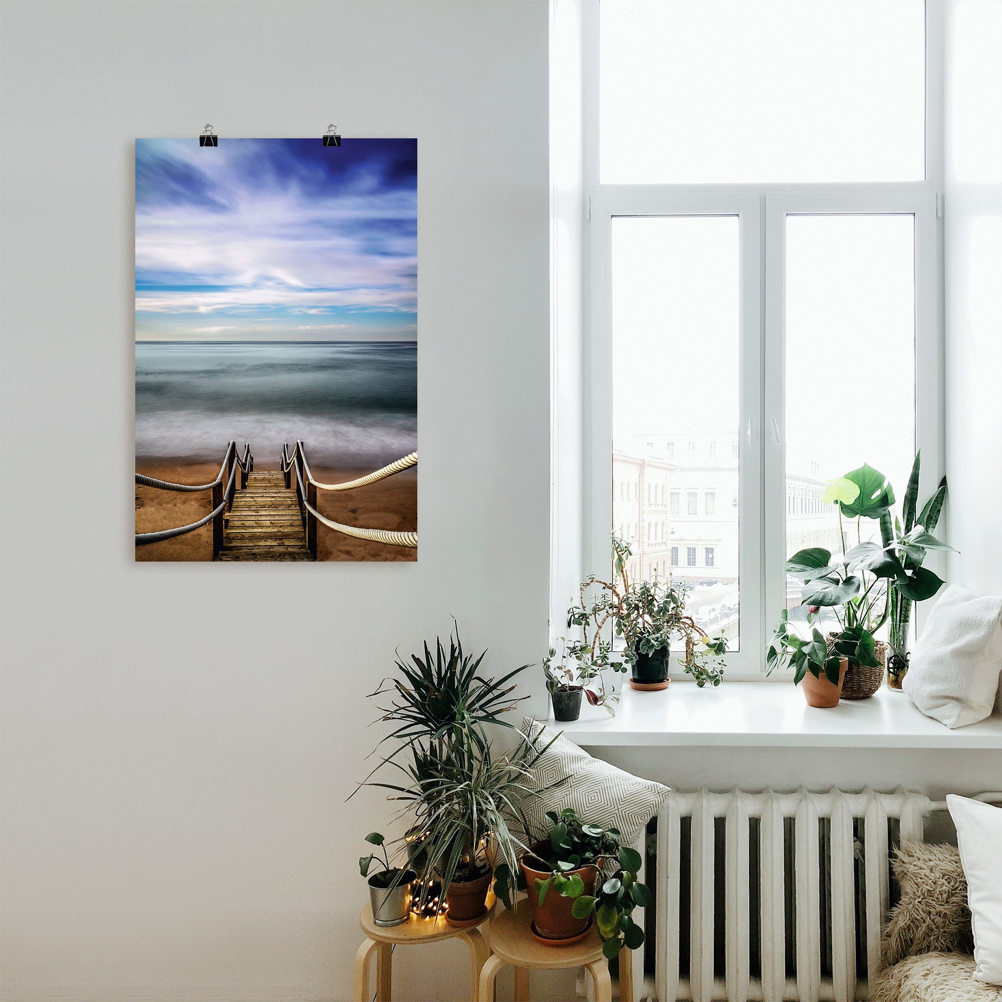 Artland Poster »Holzsteg am Meer«, Strandbilder, (1 St.), als Alubild, Leinwandbild, Wandaufkleber oder Poster in versch. Größen